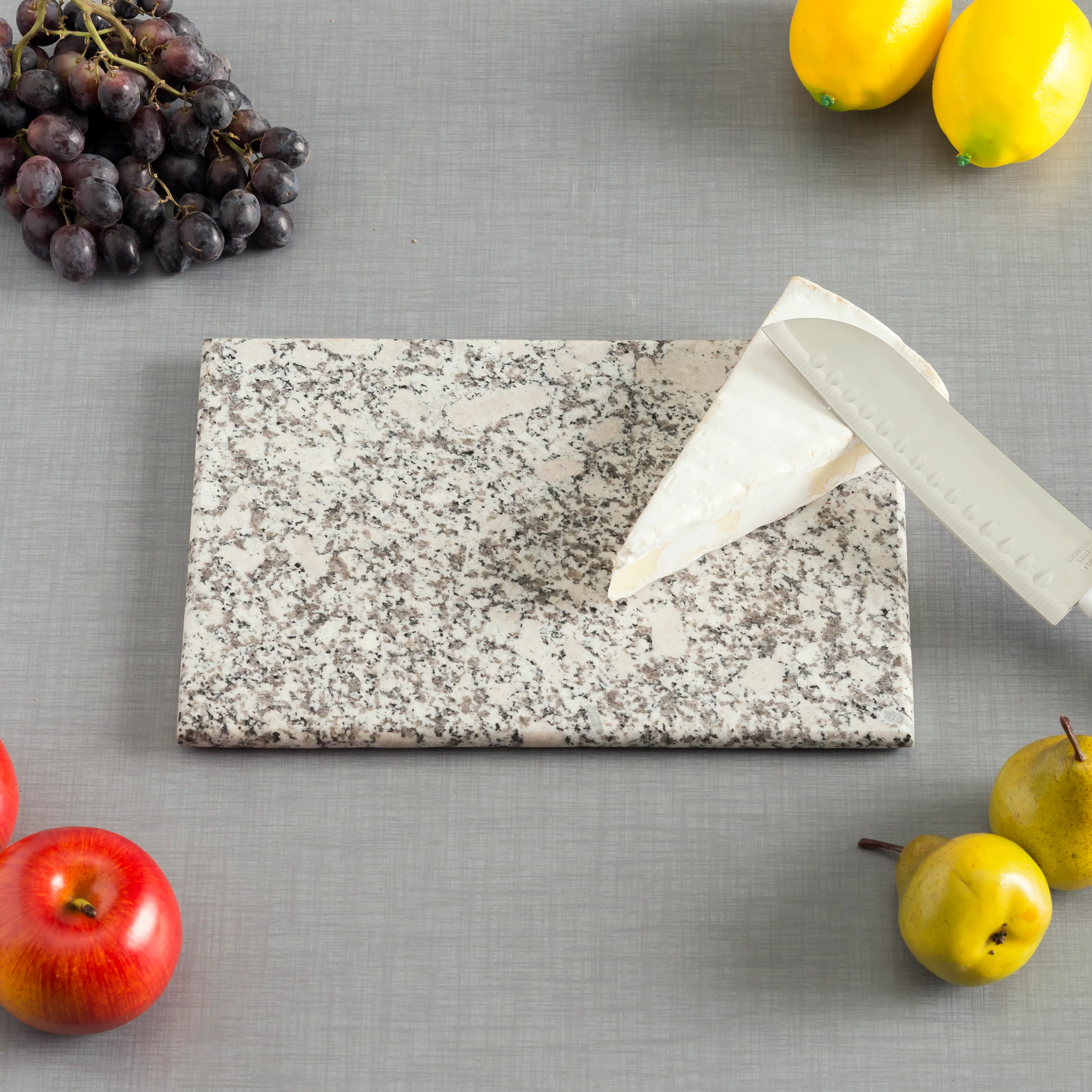 Home Basics 8 x 12 Granite Cutting Board, White - Image 3