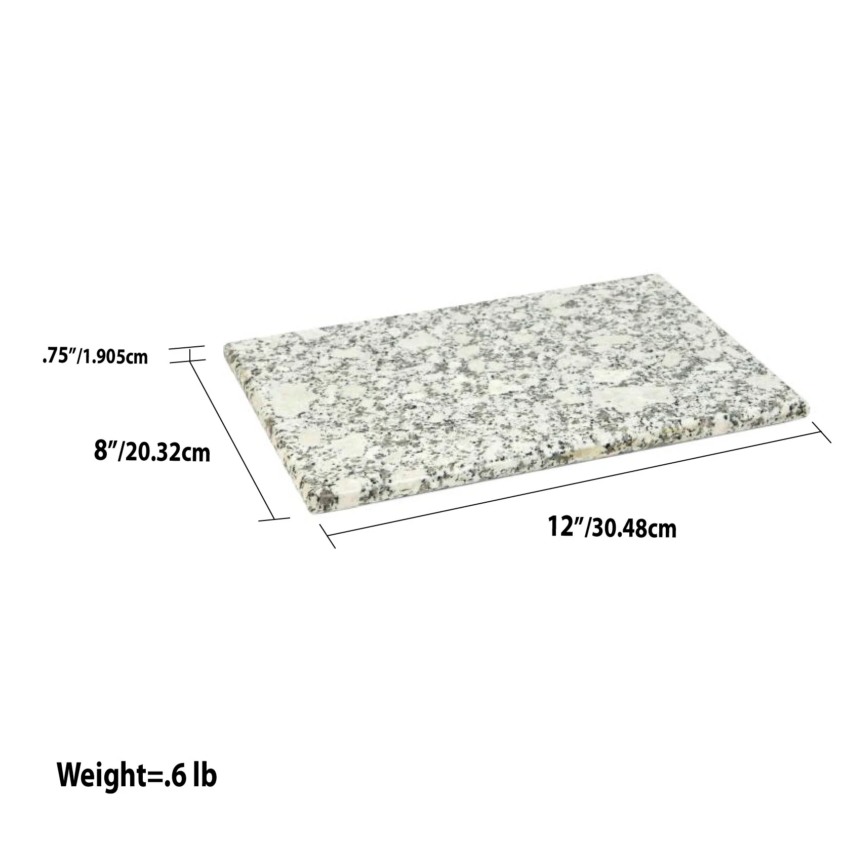 Home Basics 8 x 12 Granite Cutting Board, White - Image 4