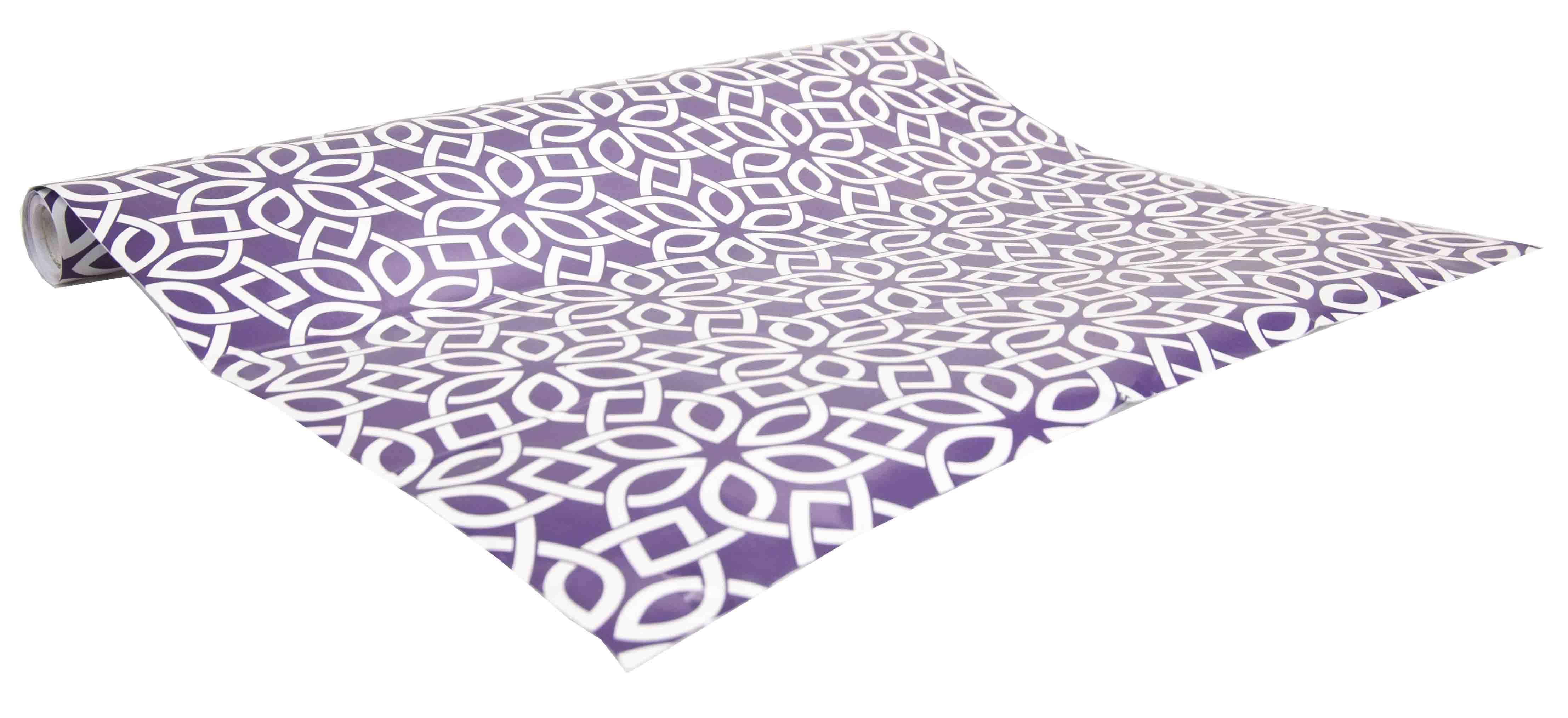 Home Basics Adhesive BLossom Shelf Liner, (Pack of 2), Purple