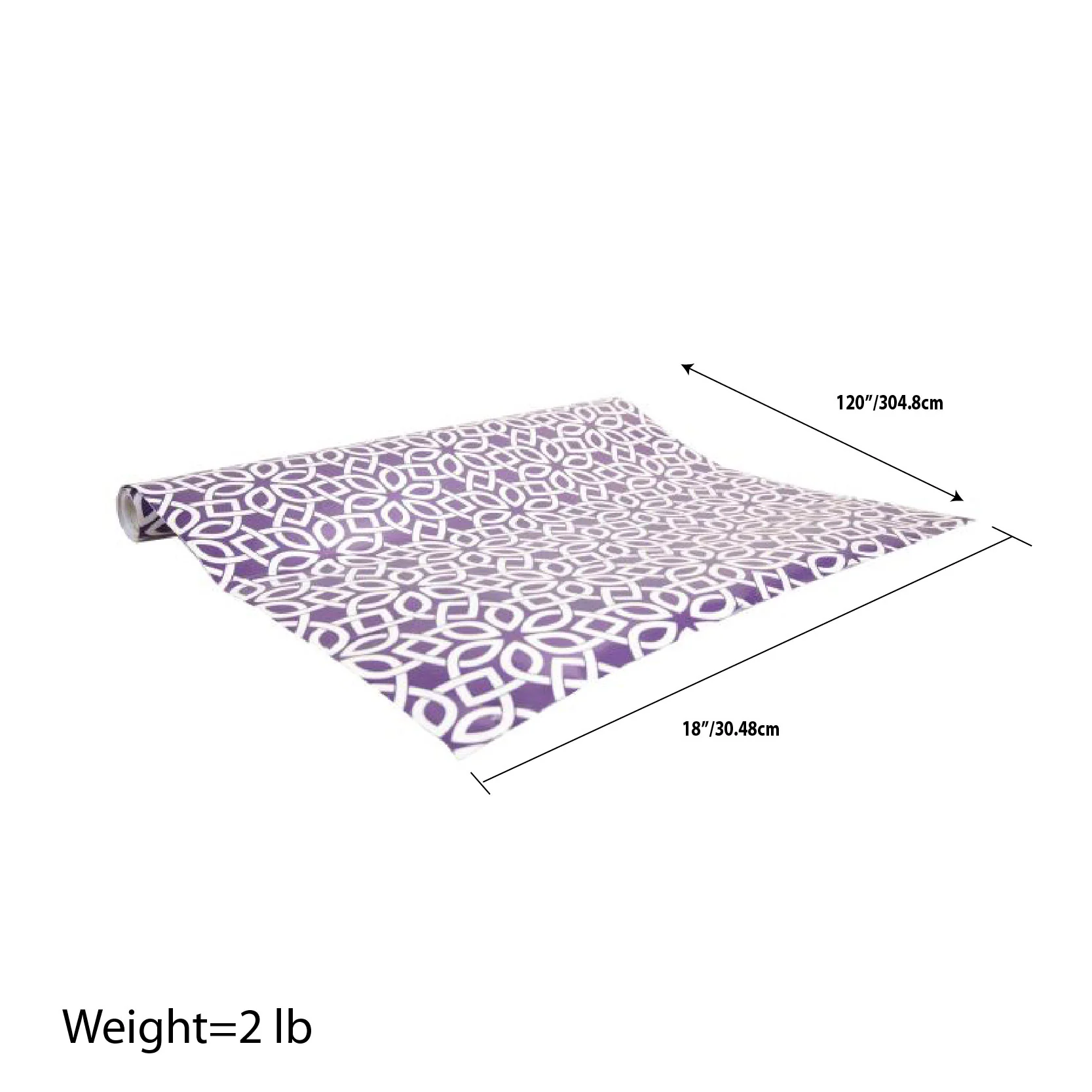 Home Basics Adhesive BLossom Shelf Liner, (Pack of 2), Purple - Image 2