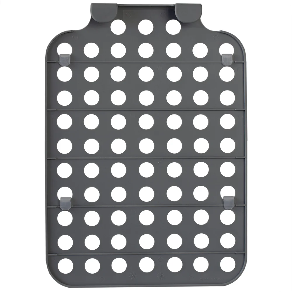 Home Basics Adjustable Over the Cabinet Plastic Organizer, Clear and Grey - Image 2
