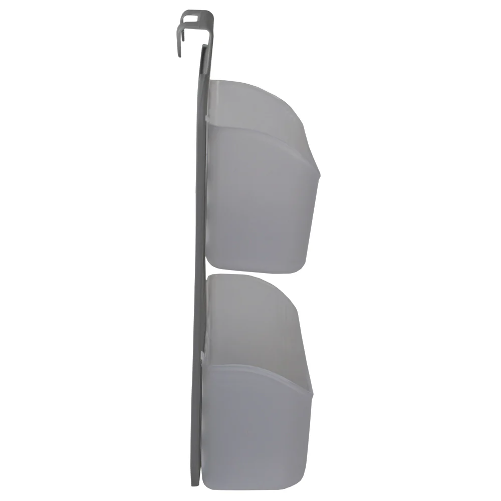 Home Basics Adjustable Over the Cabinet Plastic Organizer, Clear and Grey - Image 3