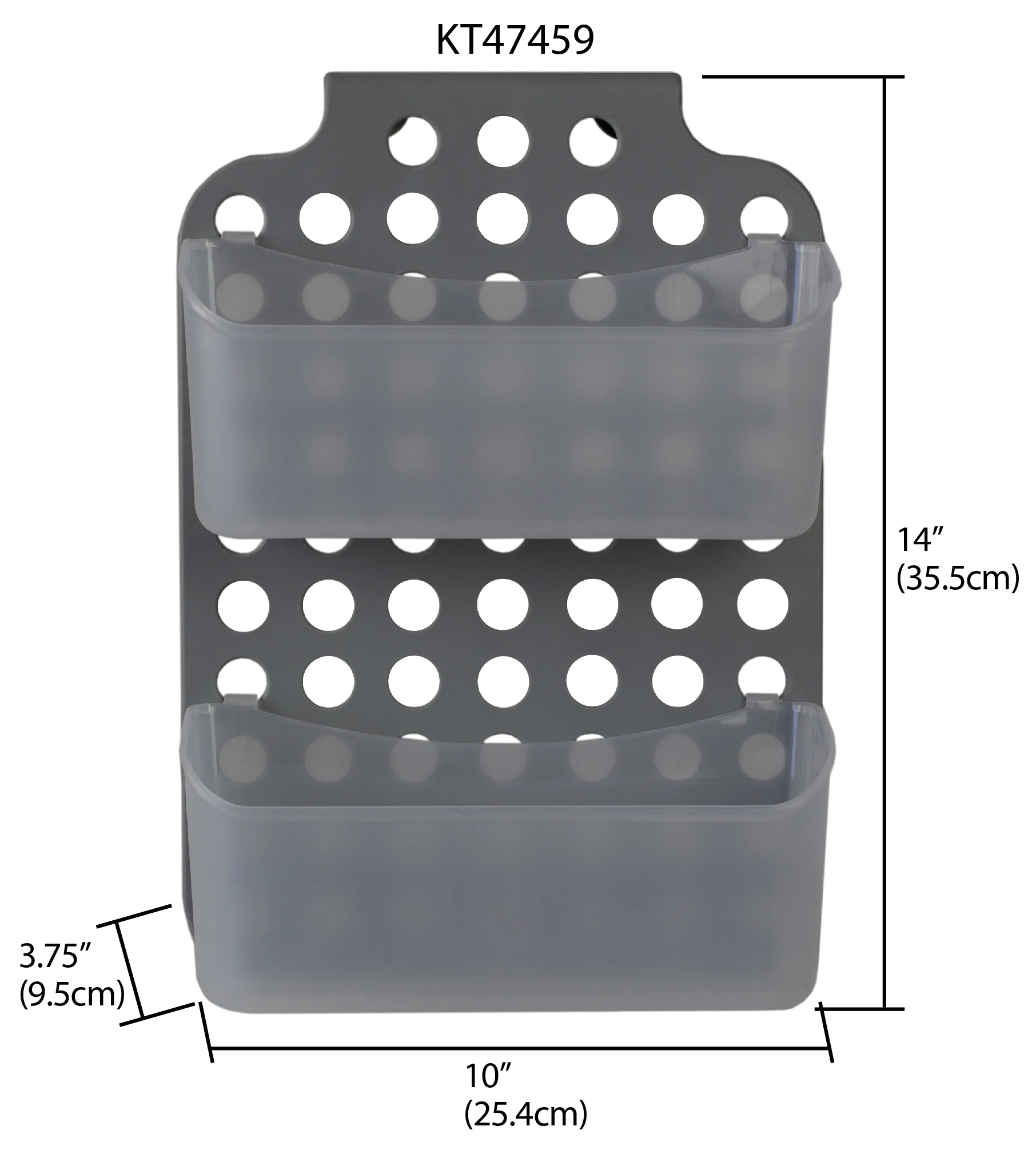 Home Basics Adjustable Over the Cabinet Plastic Organizer, Clear and Grey - Image 5