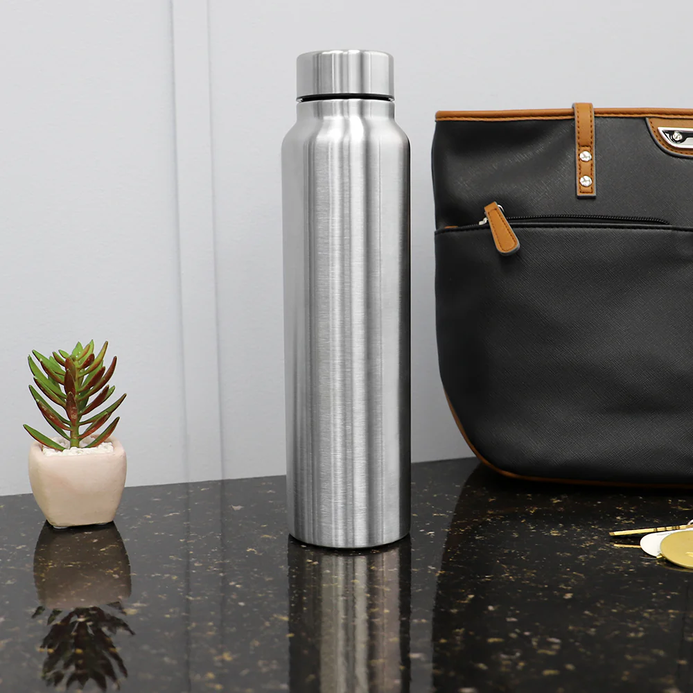 Home Basics Altai 30 oz. Stainless Steel Travel Bottle, Silver - Image 4