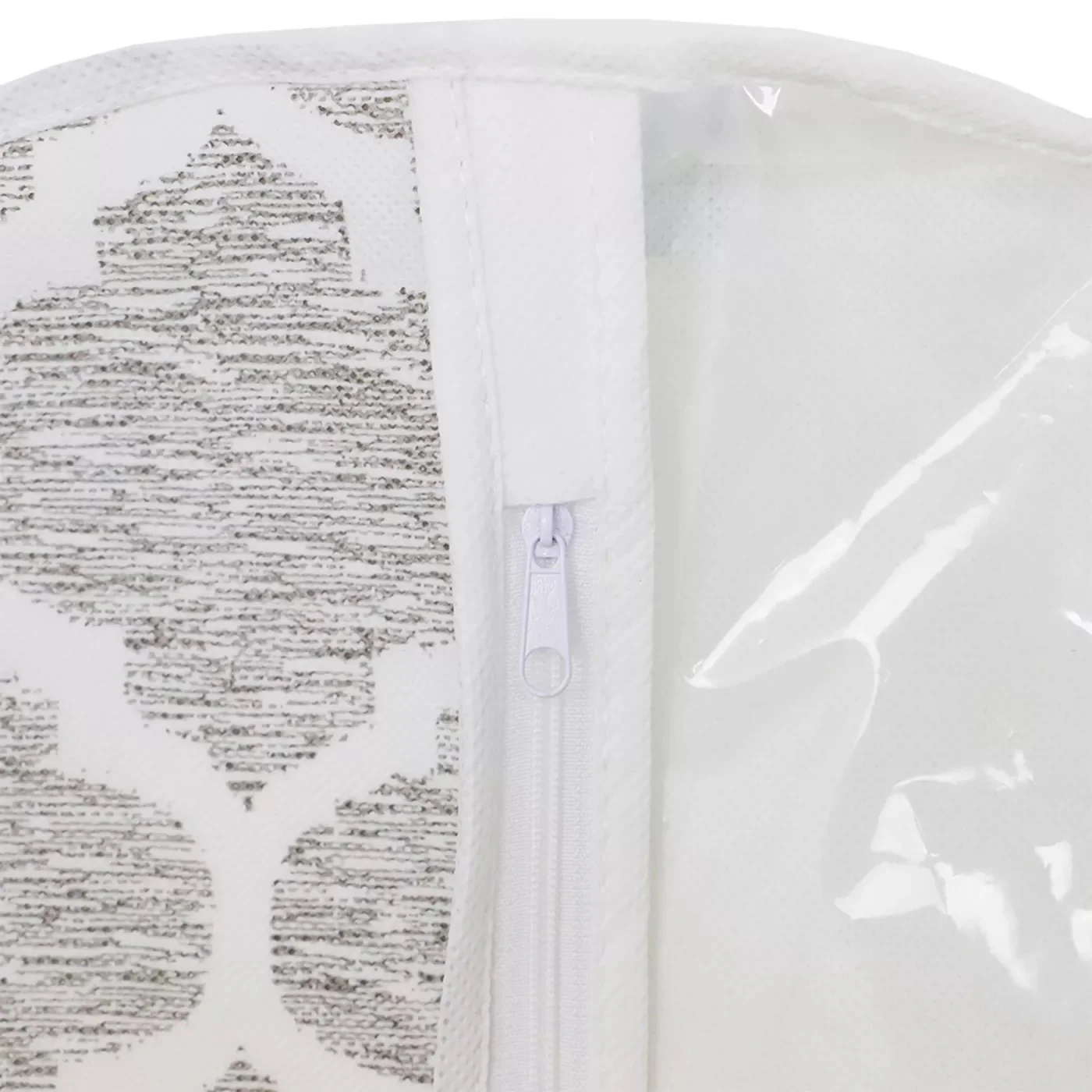 Home Basics Arabesque Non-Woven Dress Bag with Clear Window, White - Image 4
