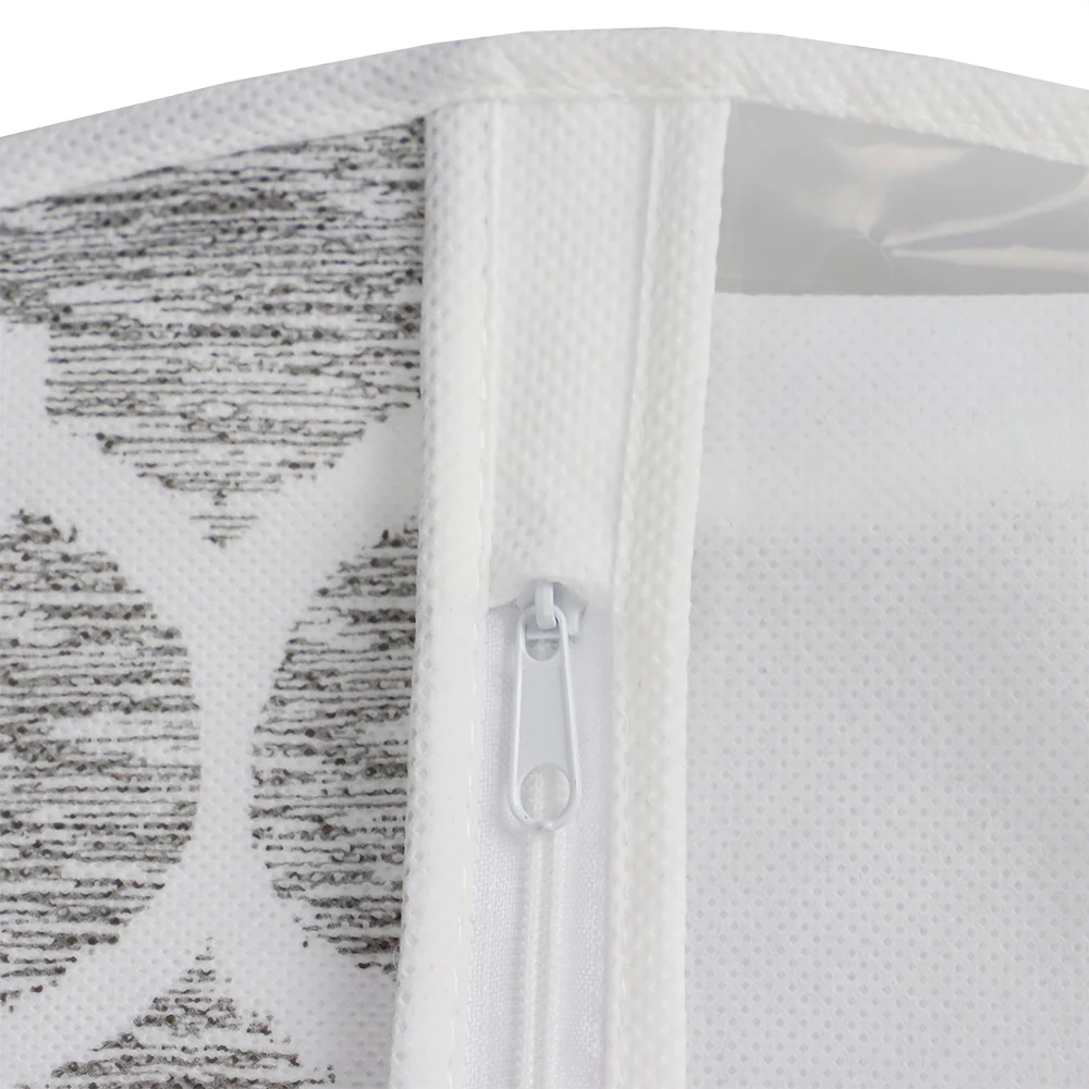 Home Basics Arabesque Non-Woven Suit Bag with Clear Window, White - Image 3