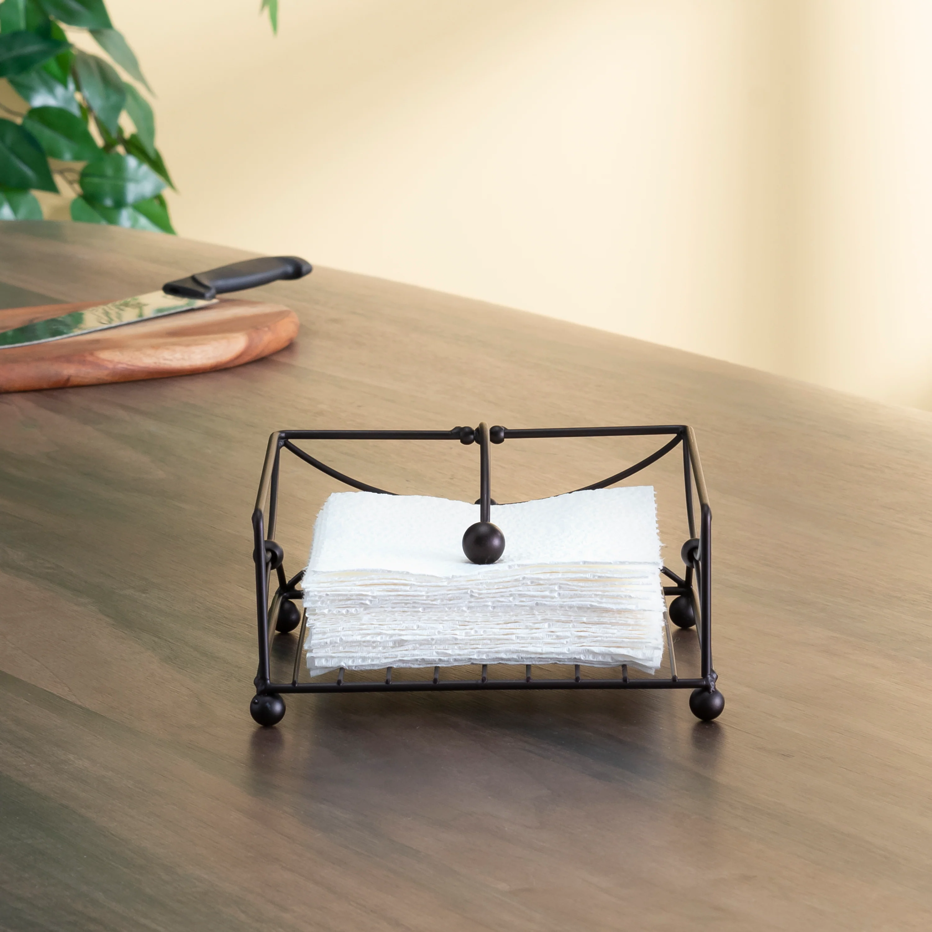 Home Basics Arbor Collection Flat Napkin Holder with Weighted Pivoting Arm, Oil Rubbed Bronze - Image 10