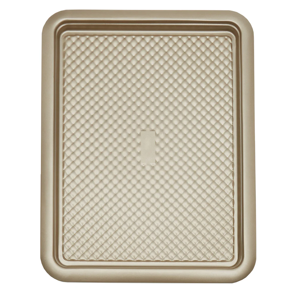 Home Basics Aurelia Non-Stick 12.6" x 16" Carbon Steel Cookie Sheet, Gold - Image 3