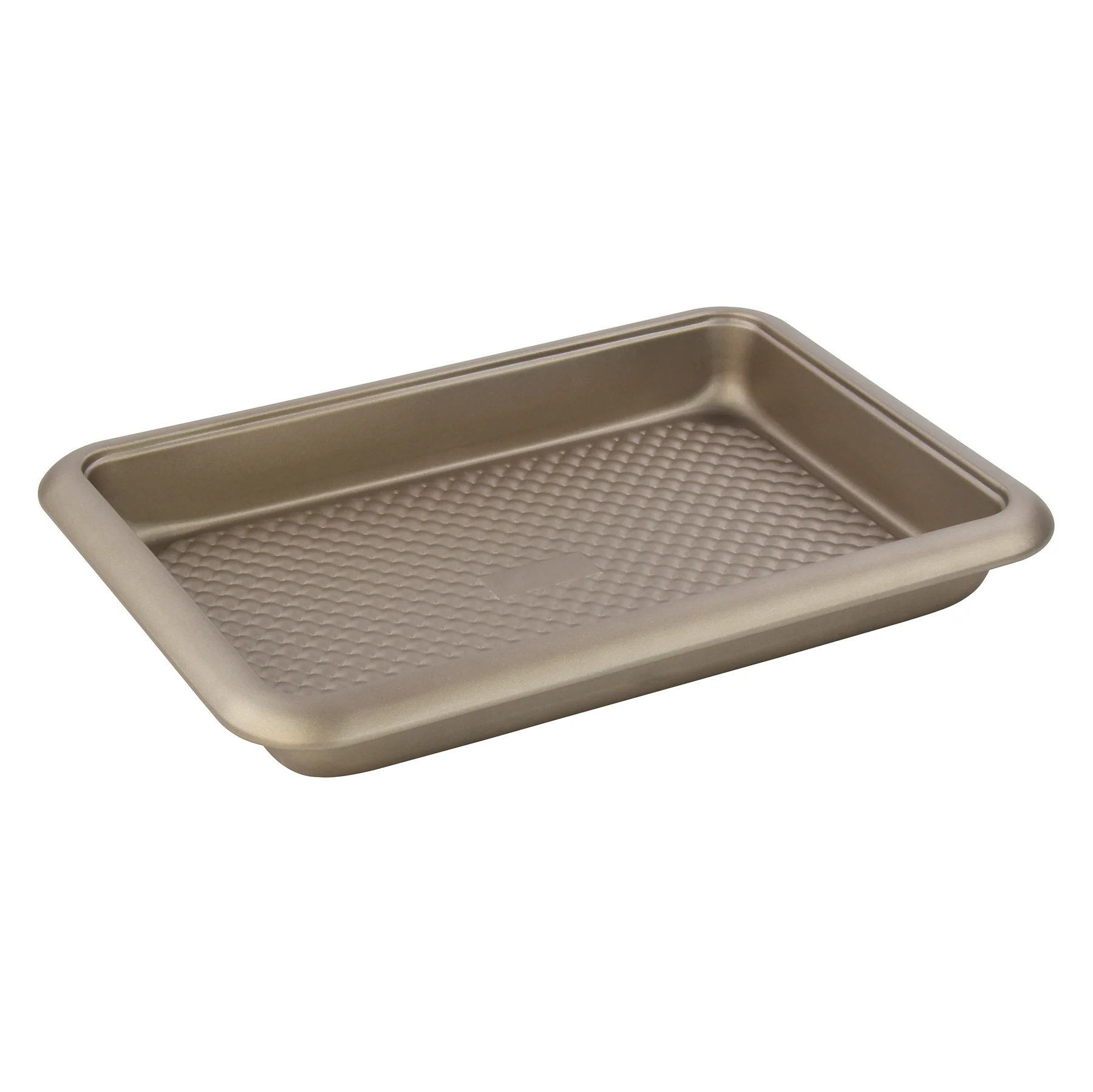 Home Basics Aurelia Non-Stick 14.5" x 10.6" x 2.4" Carbon Steel Roaster Pan, Gold