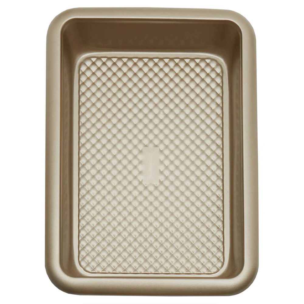 Home Basics Aurelia Non-Stick 14.5" x 10.6" x 2.4" Carbon Steel Roaster Pan, Gold - Image 3