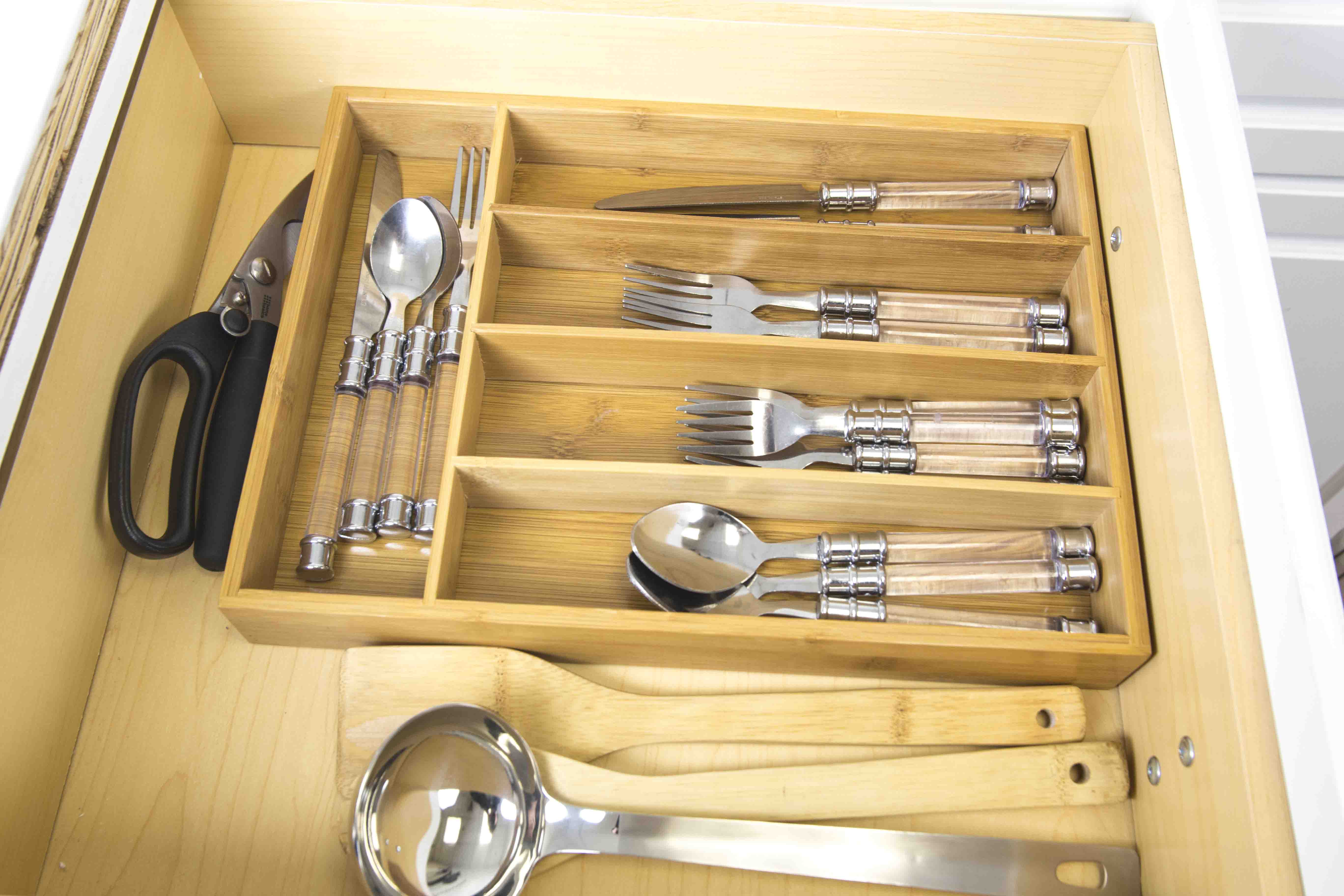 Home Basics Bamboo Cutlery Tray, 10x14 Inches - Image 10