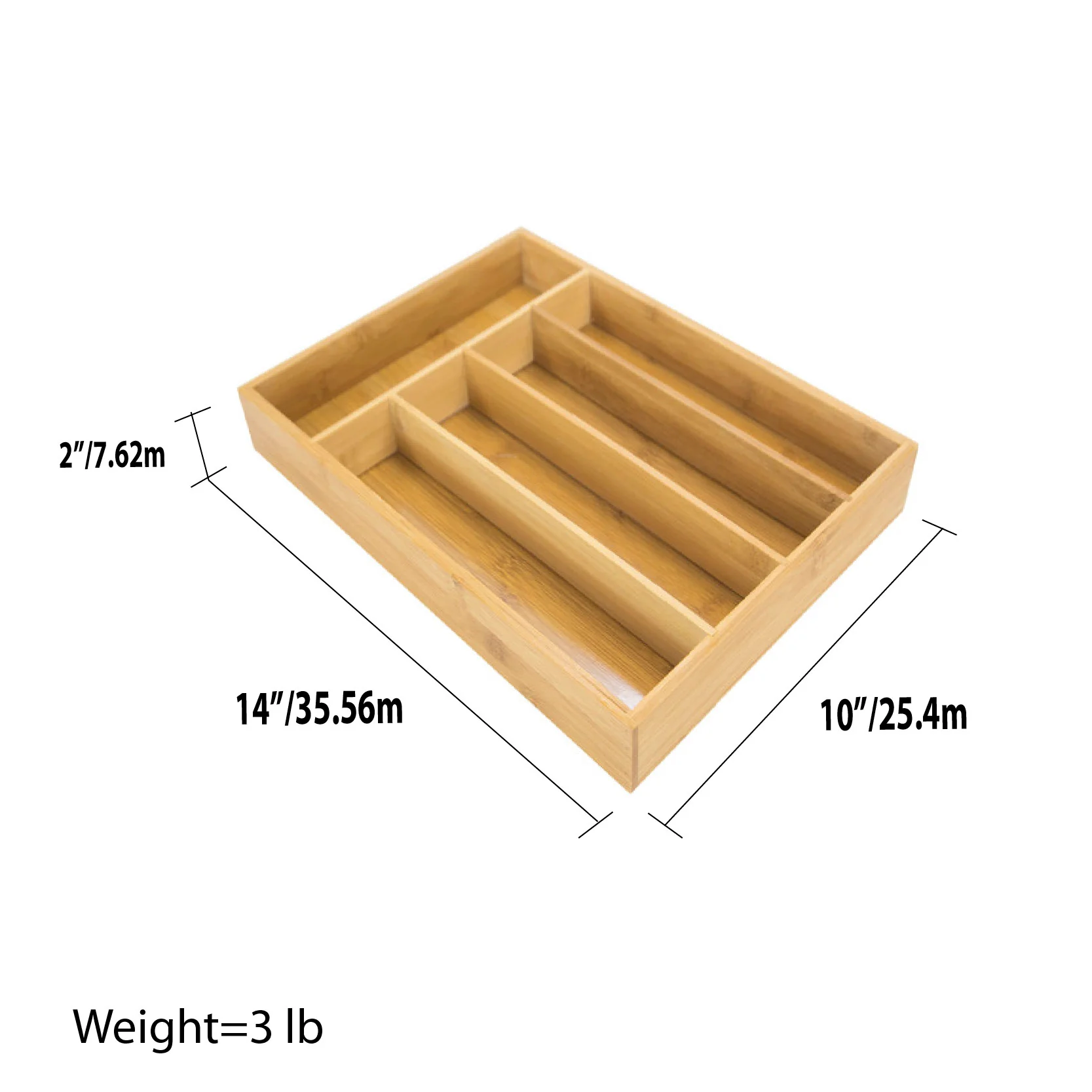 Home Basics Bamboo Cutlery Tray, 10x14 Inches - Image 13