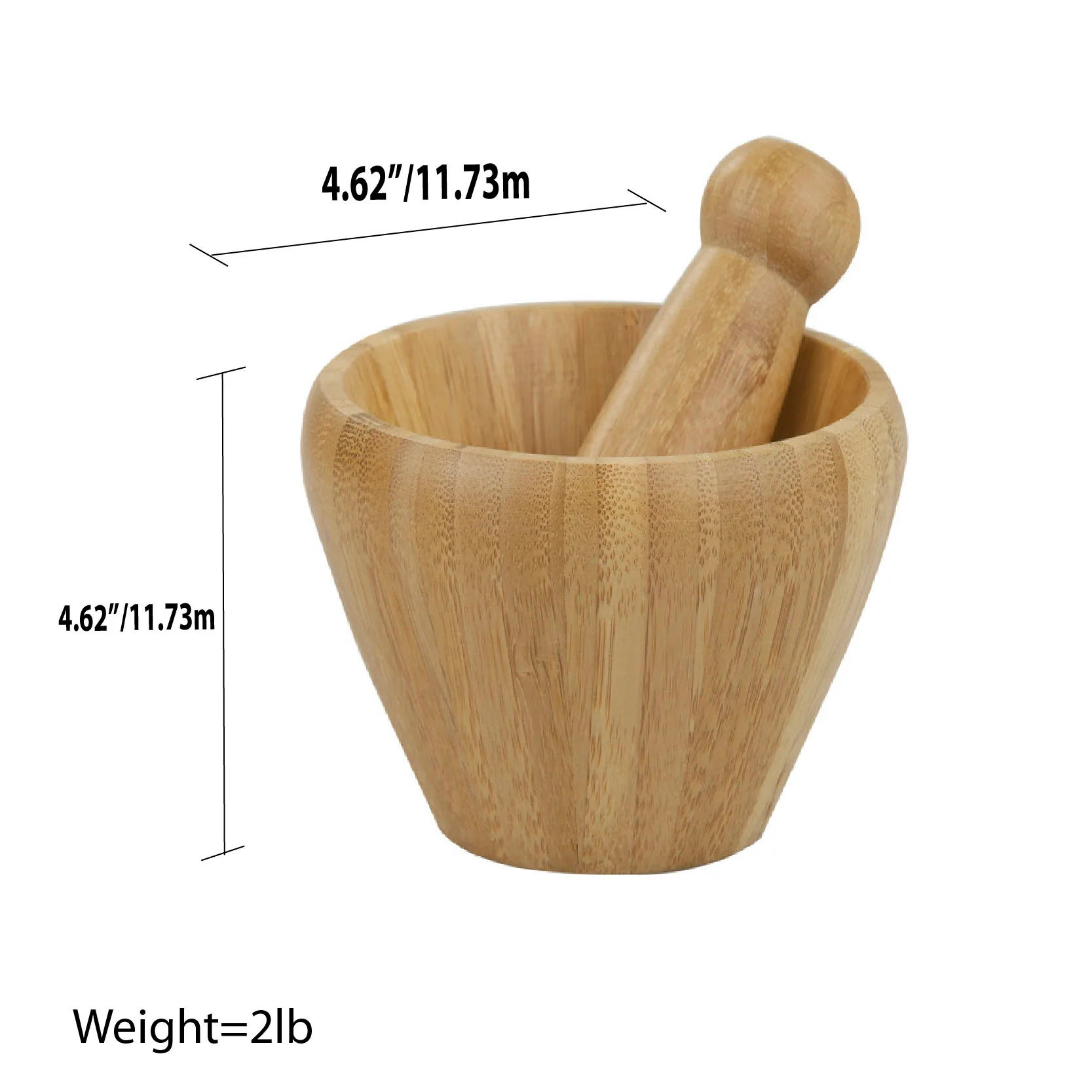 Home Basics Bamboo Mortar And Pestle Set, Small, 4.5x3.25 Inches - Image 5