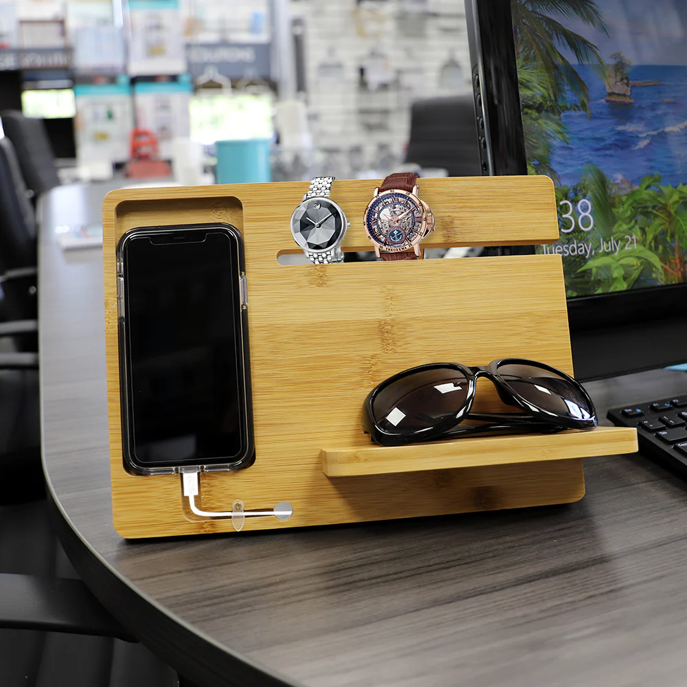 Home Basics Bamboo Smartphone Station, Natural - Image 4