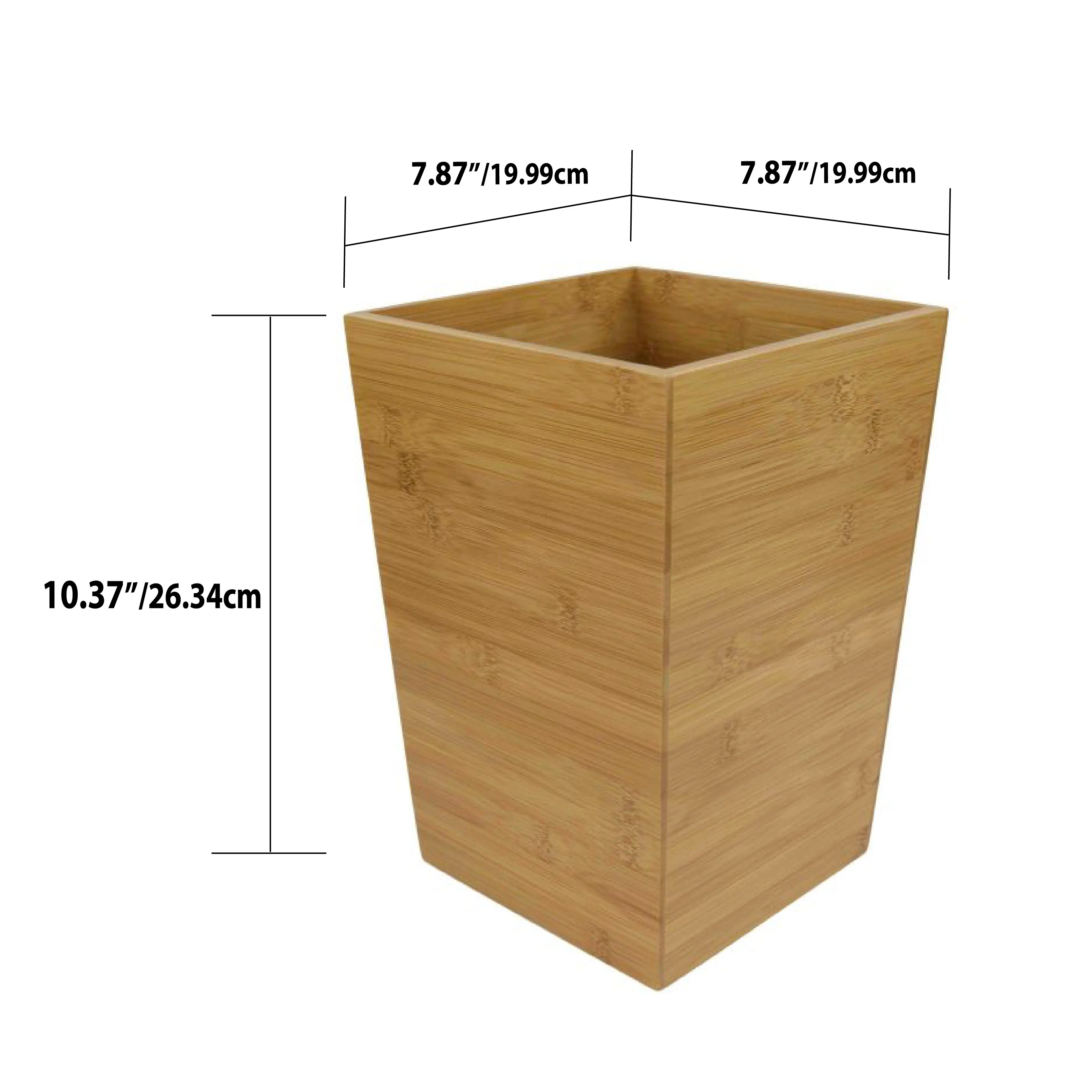 Home Basics Bamboo Waste Bin - Image 2