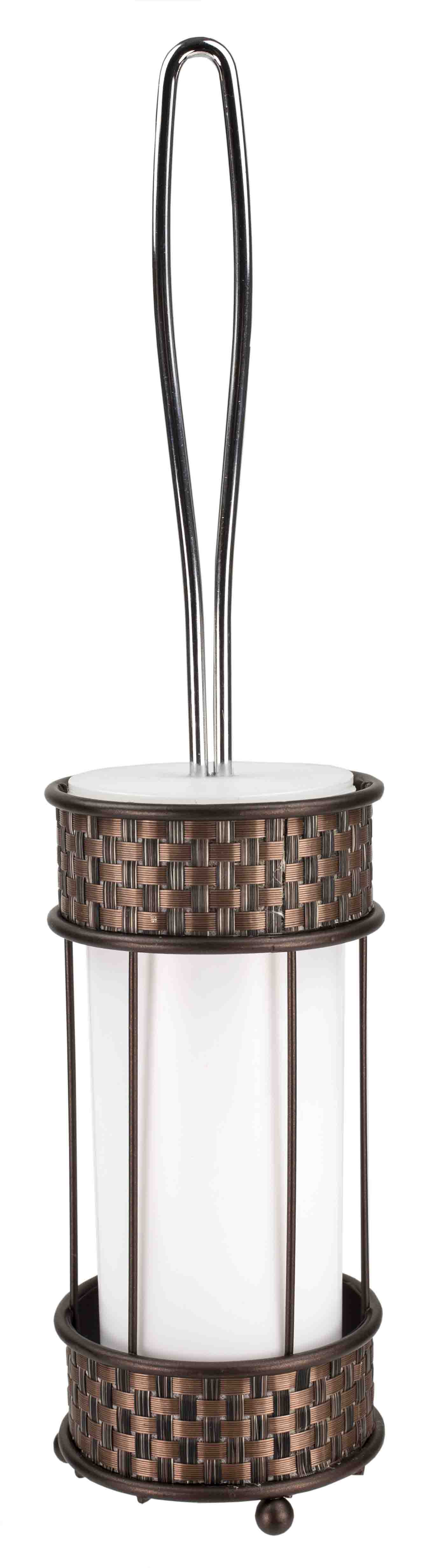 Home Basics Basket Weave Toilet Brush Holder with Removable Plastic Insert, Bronze
