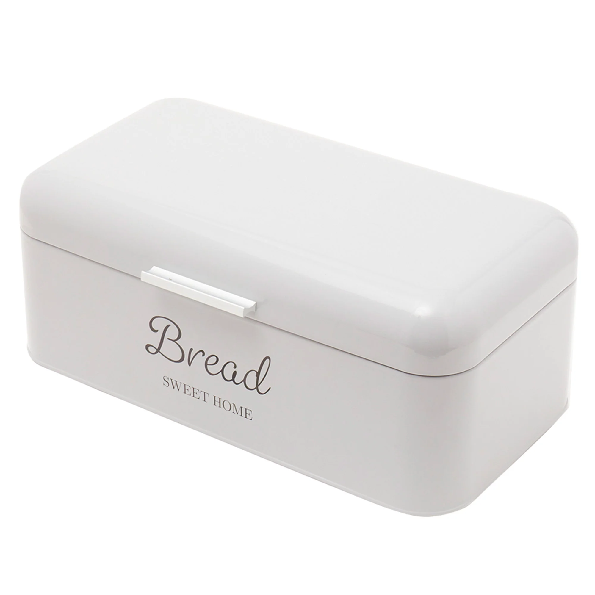 Home Basics Bread Box, Sweet Home, Bonny Grey, 16.7x9.5x6.5 Inches