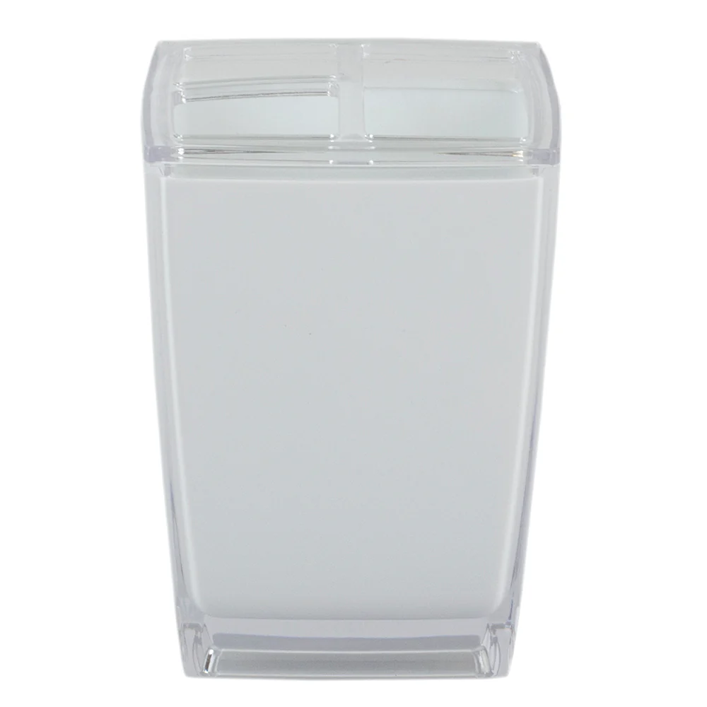 Home Basics Break-Resistant Plastic Toothbrush Holder, White - Image 4