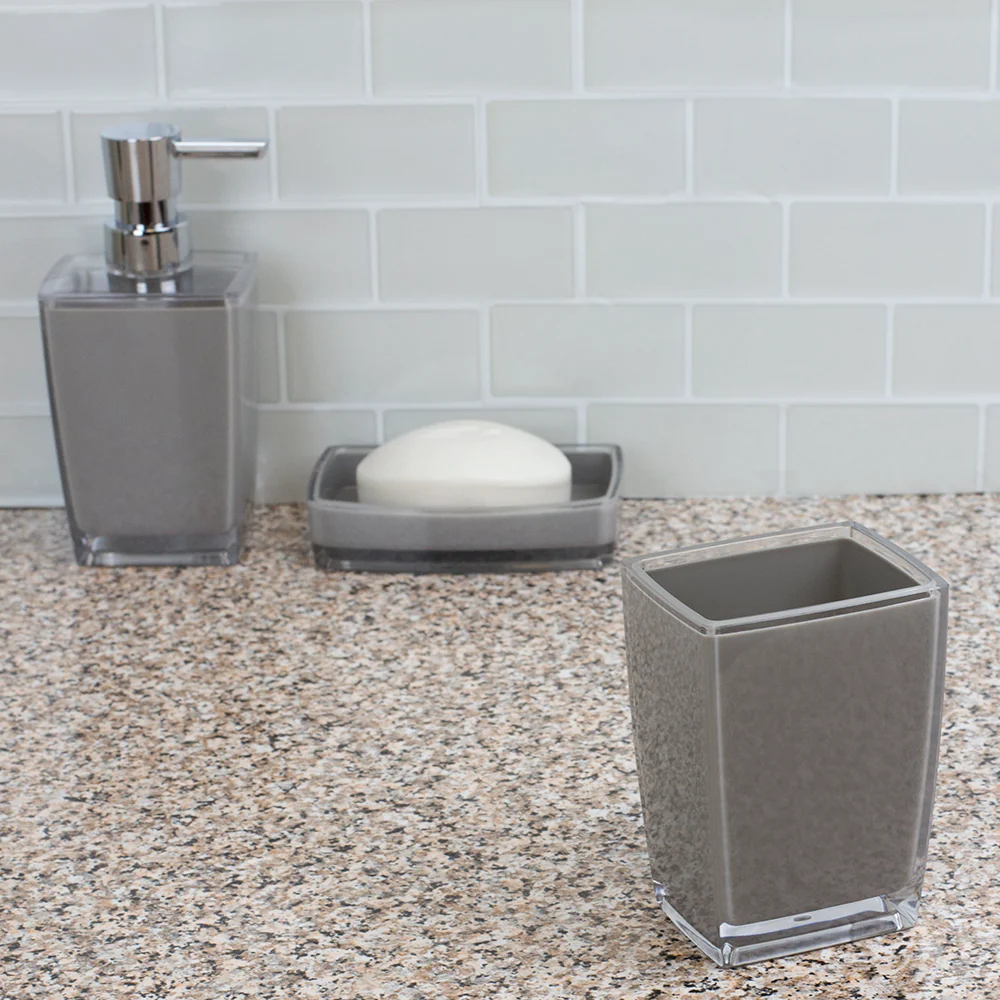 Home Basics Break-Resistant Plastic Tumbler, Grey - Image 11