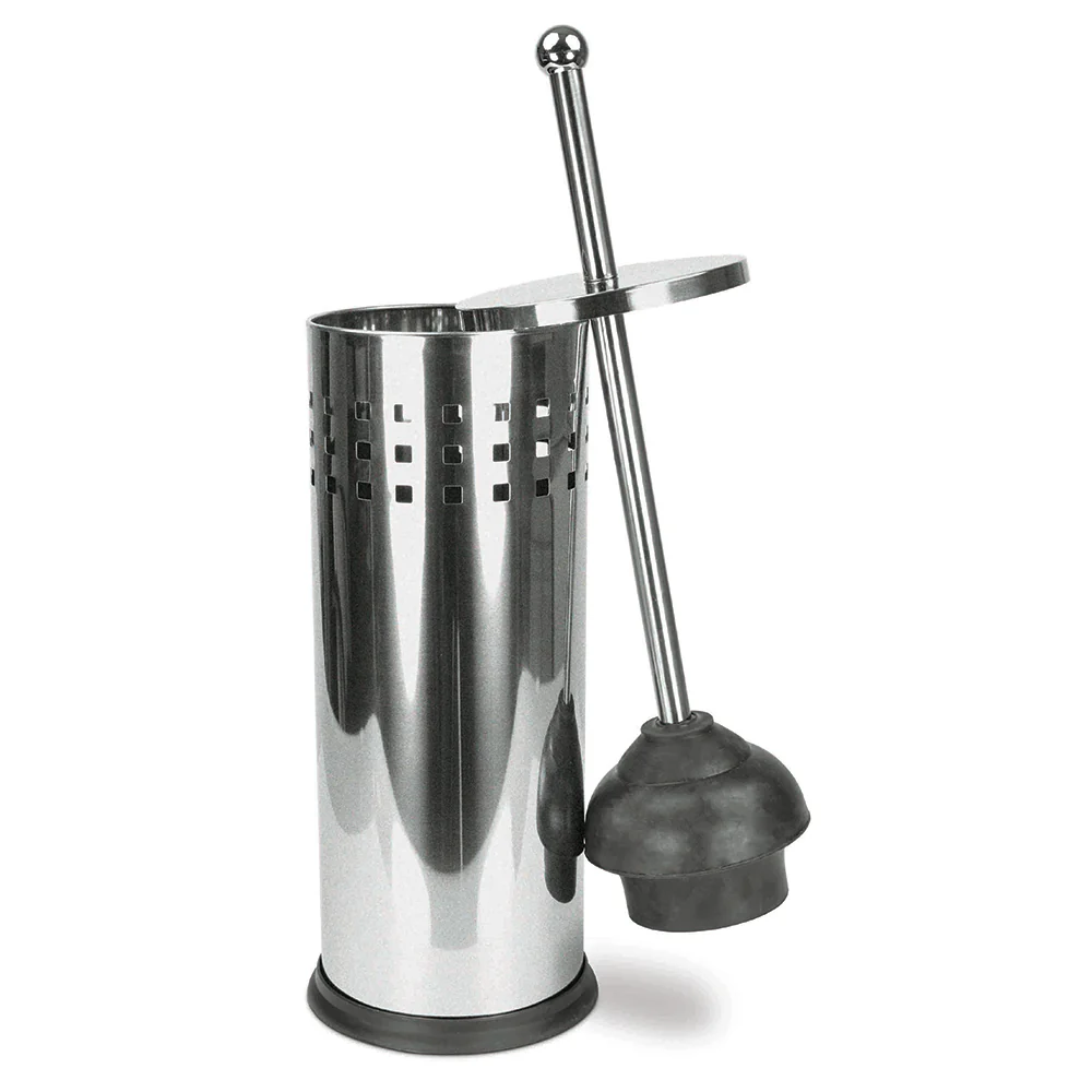Home Basics Brushed Stainless Steel Toilet Plunger, Silver, 5.5x17.8 Inches - Image 2