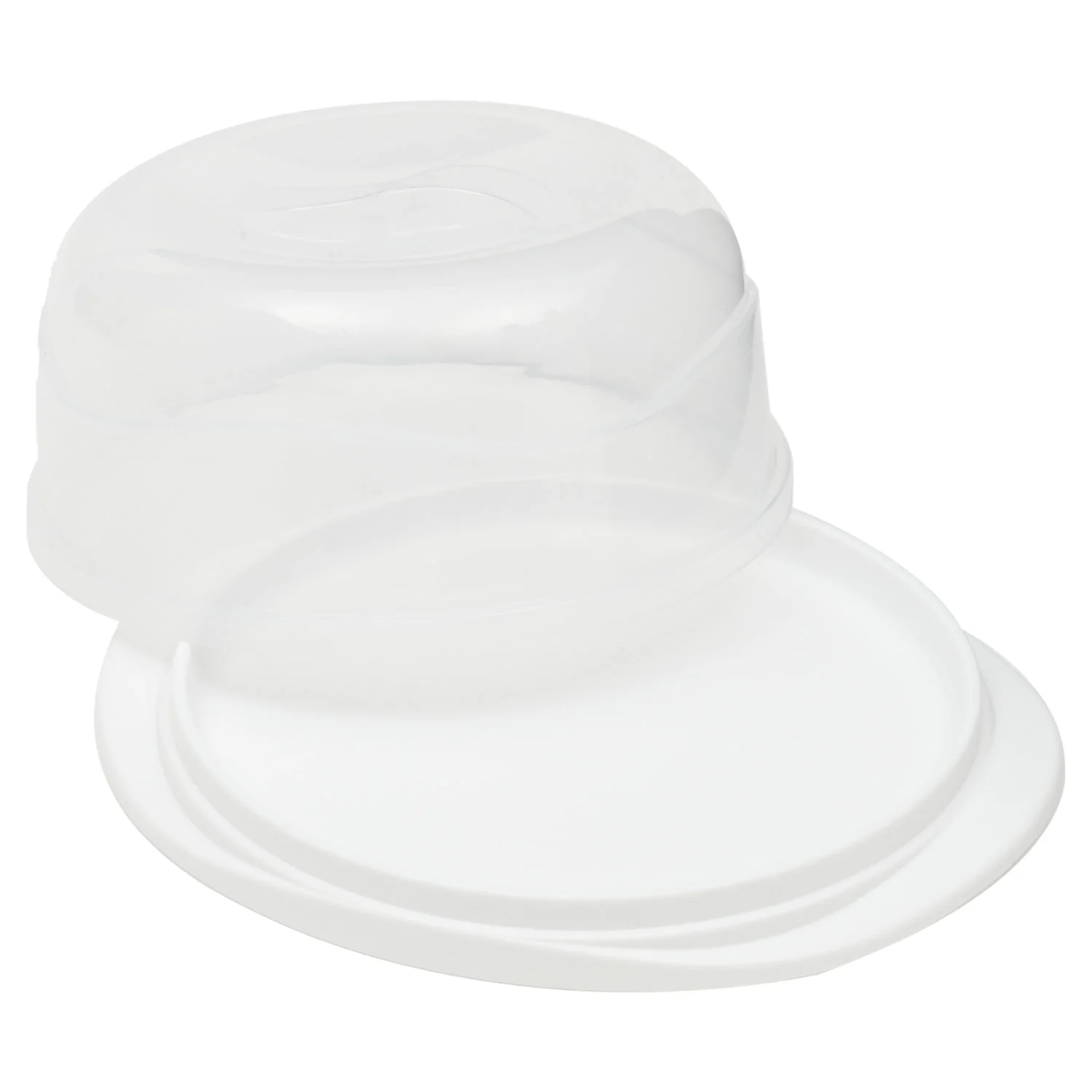 Home Basics Cake Keeper with Lid, White-Clear, 10x12x5.5 Inches - Image 3