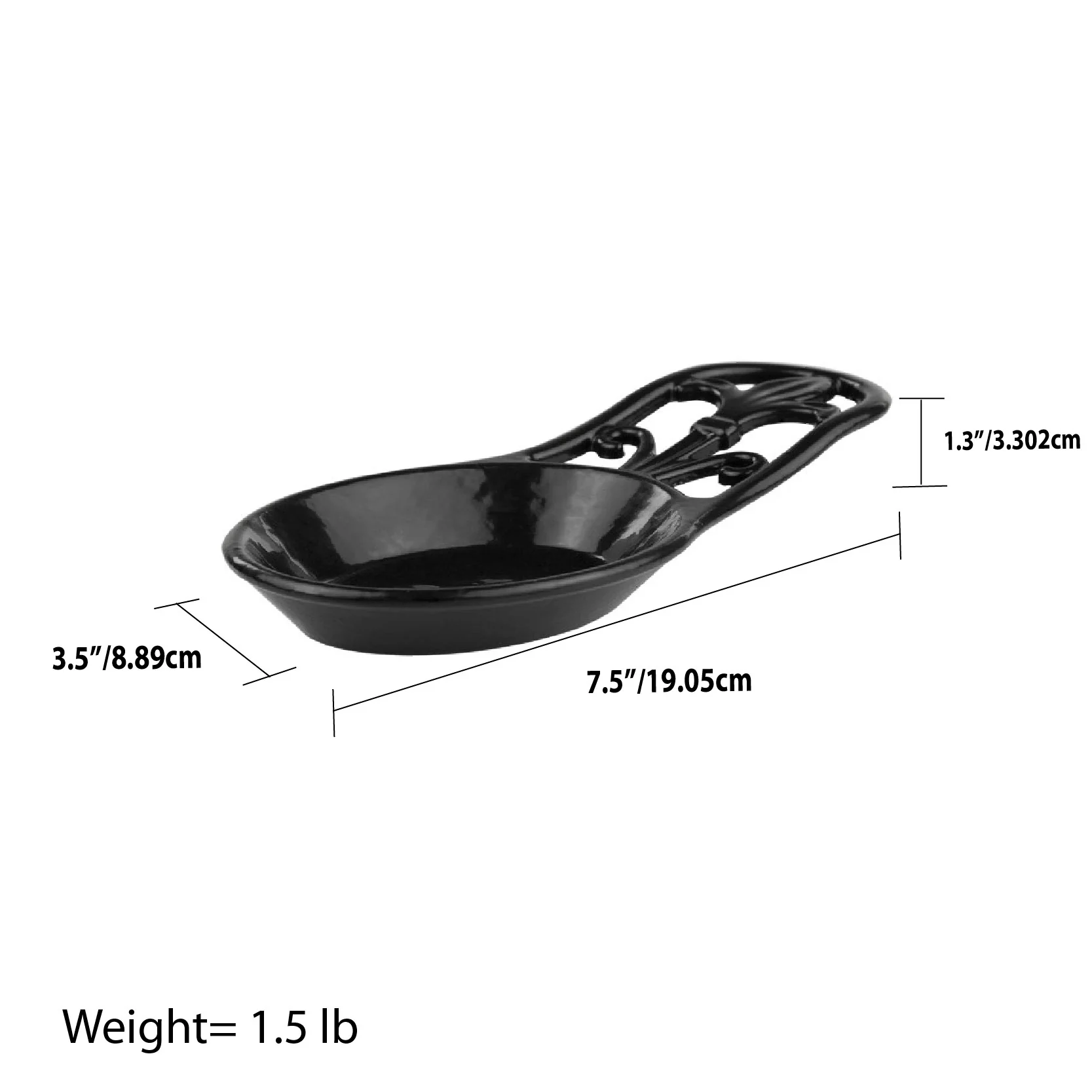 Home Basics Cast Iron Fleur De Lis Spoon Rest, Black - Image 6