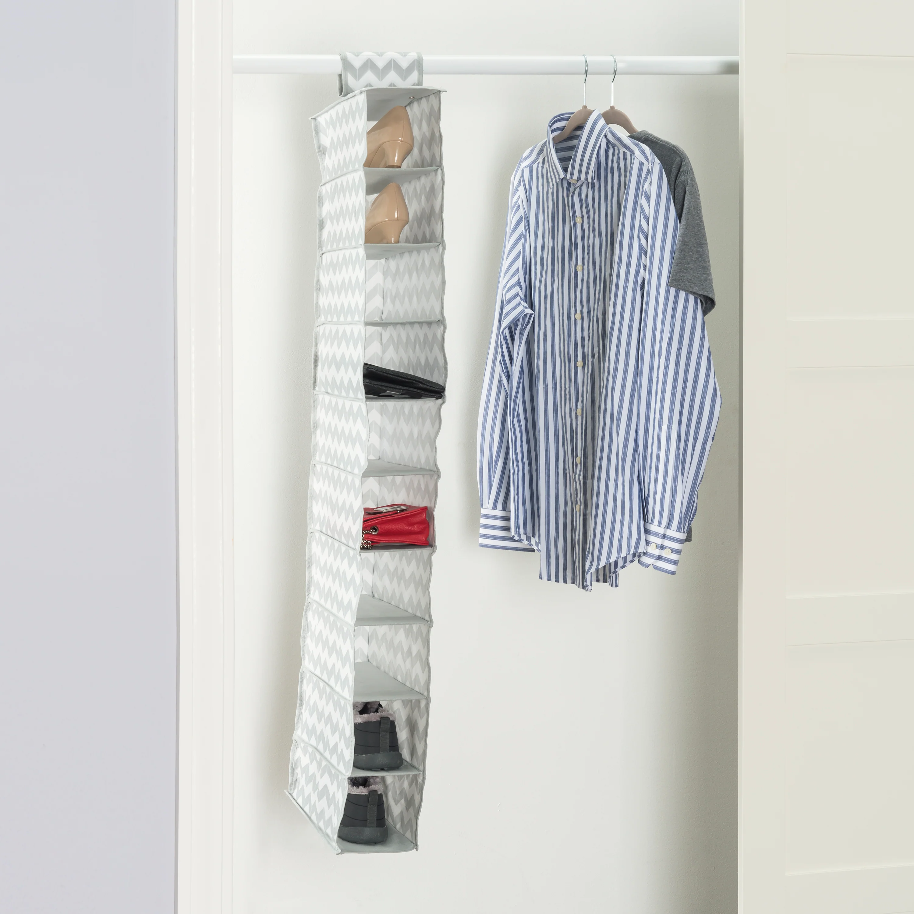 Home Basics Chevron 10 Shelf Closet Organizer - Image 2