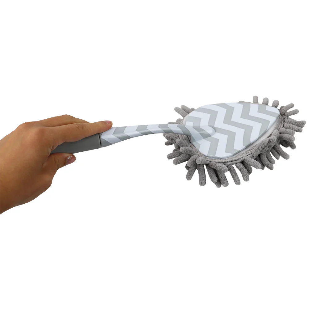 Home Basics Chevron Multi-Purpose Microfiber Chenille Duster, Grey - Image 2