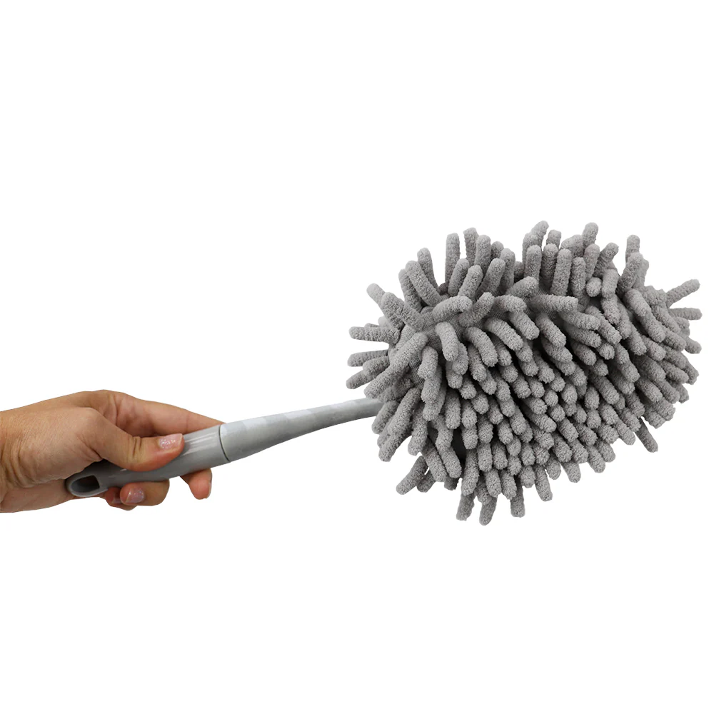 Home Basics Chevron Multi-Purpose Microfiber Chenille Duster, Grey - Image 3