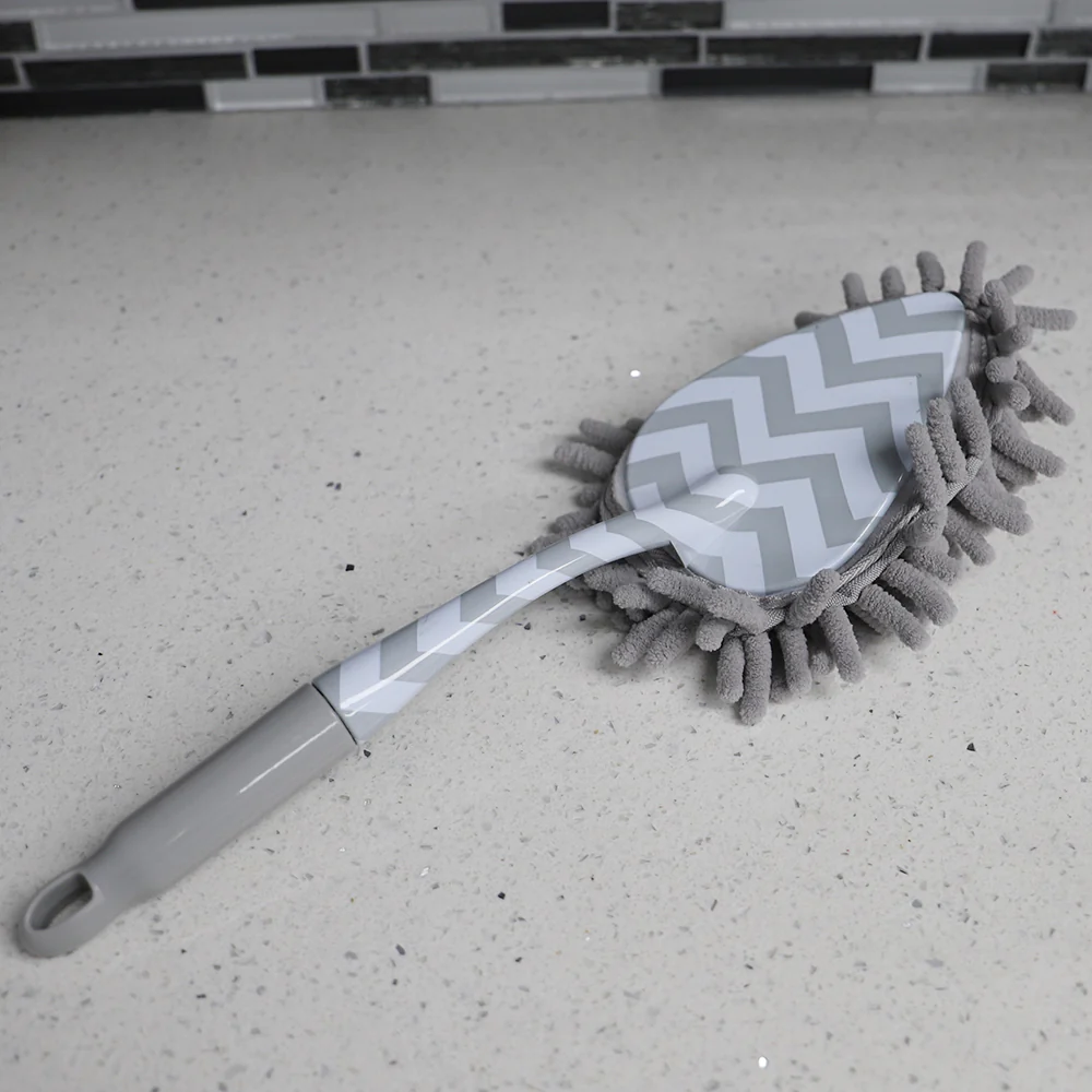 Home Basics Chevron Multi-Purpose Microfiber Chenille Duster, Grey - Image 4