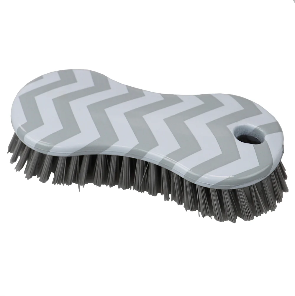 Home Basics Chevron Multi-Purpose Plastic Scrub Brush, Grey