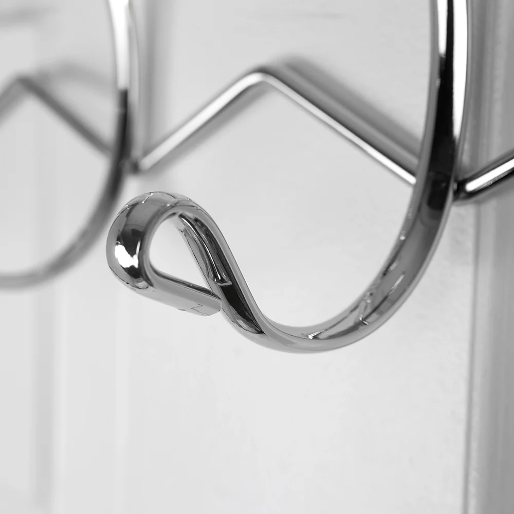 Home Basics Chrome Plated Steel 6 Hook Over the Door Hanging Rack - Image 5
