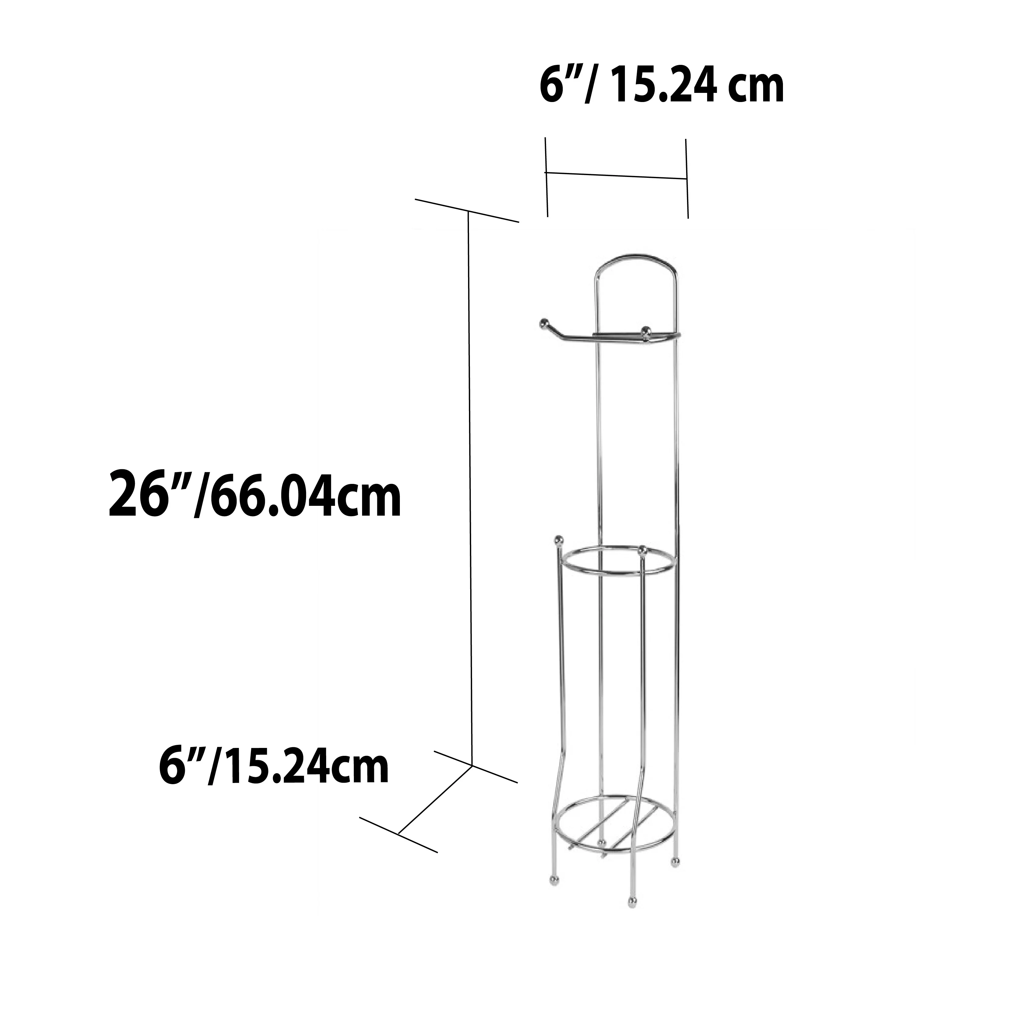 Home Basics Chrome Plated Steel Bath Tissue Organizer - Image 6