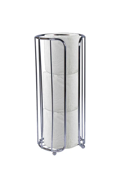Home Basics Chrome Plated Steel Bath Tissue Reserve