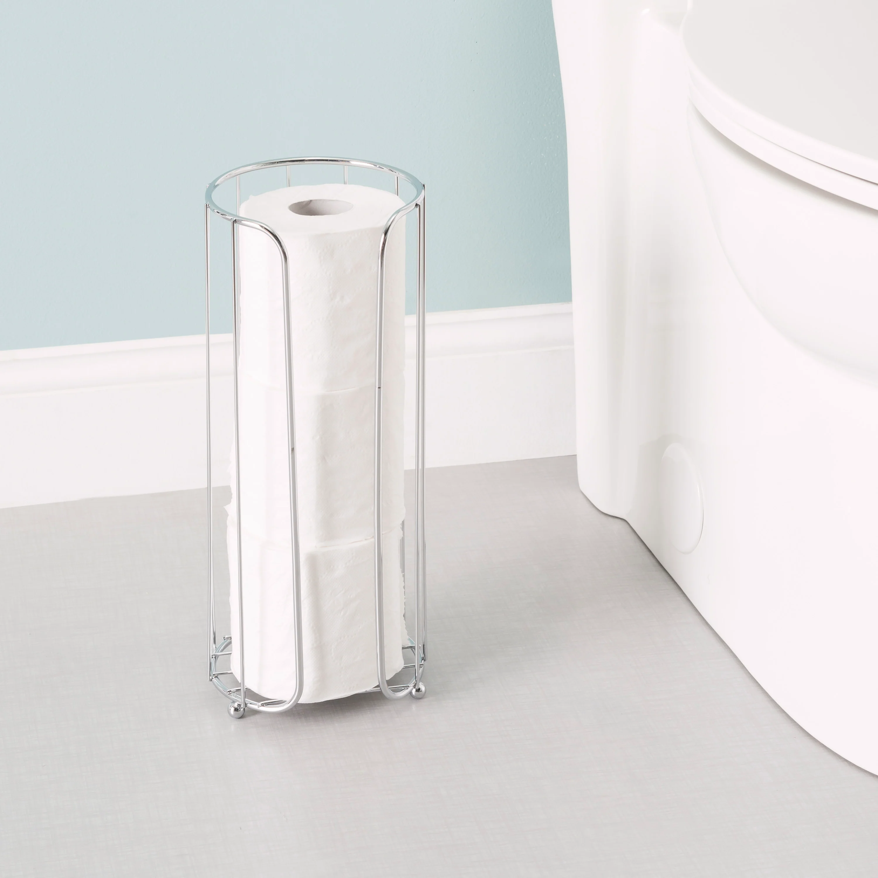 Home Basics Chrome Plated Steel Bath Tissue Reserve - Image 3