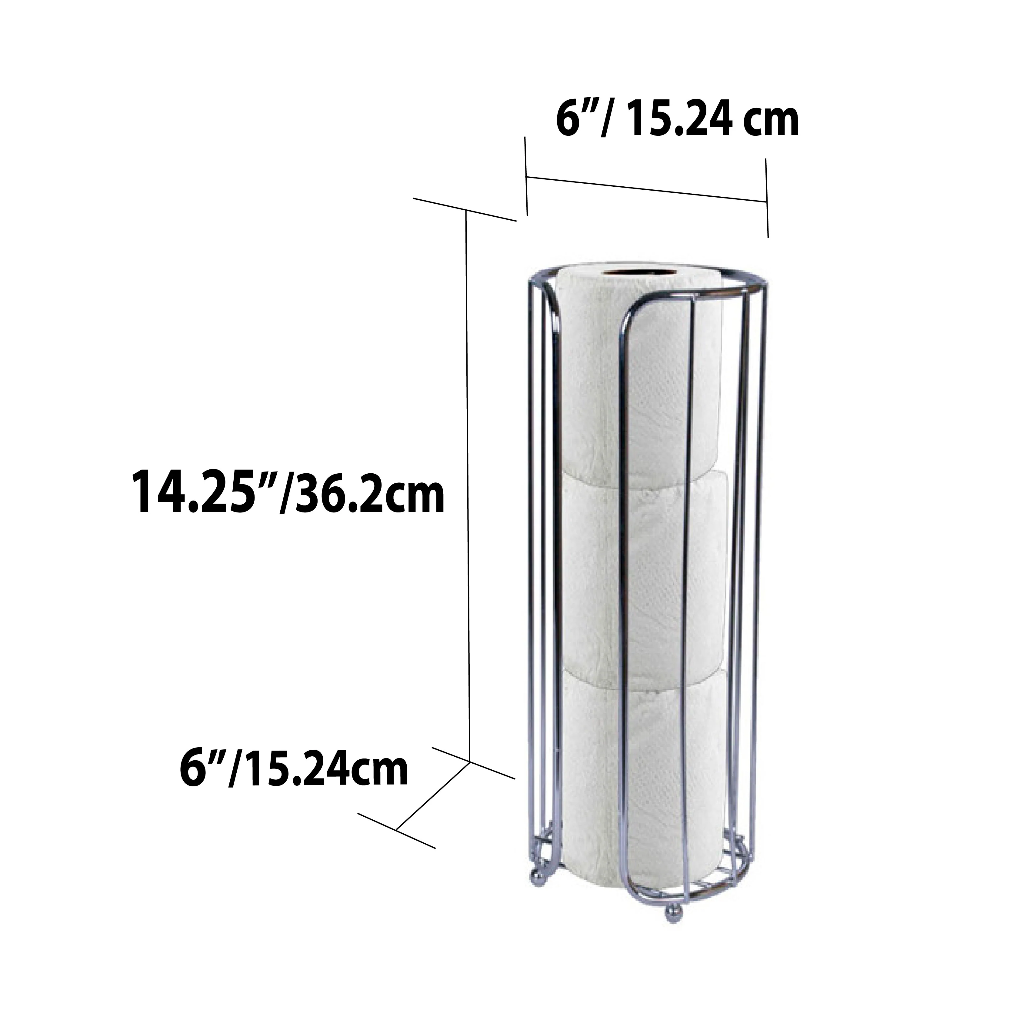 Home Basics Chrome Plated Steel Bath Tissue Reserve - Image 4