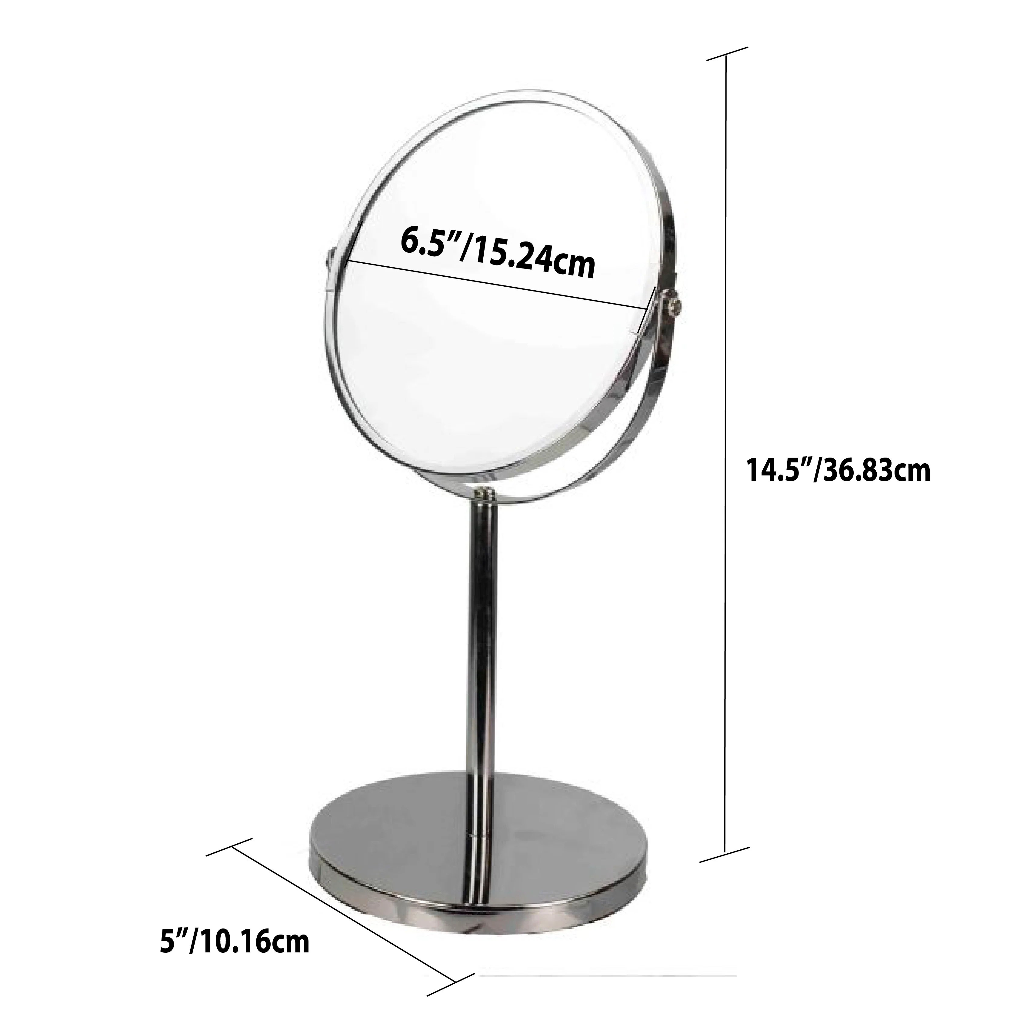 Home Basics Chrome Plated Steel Double Sided Mirror, Silver - Image 3