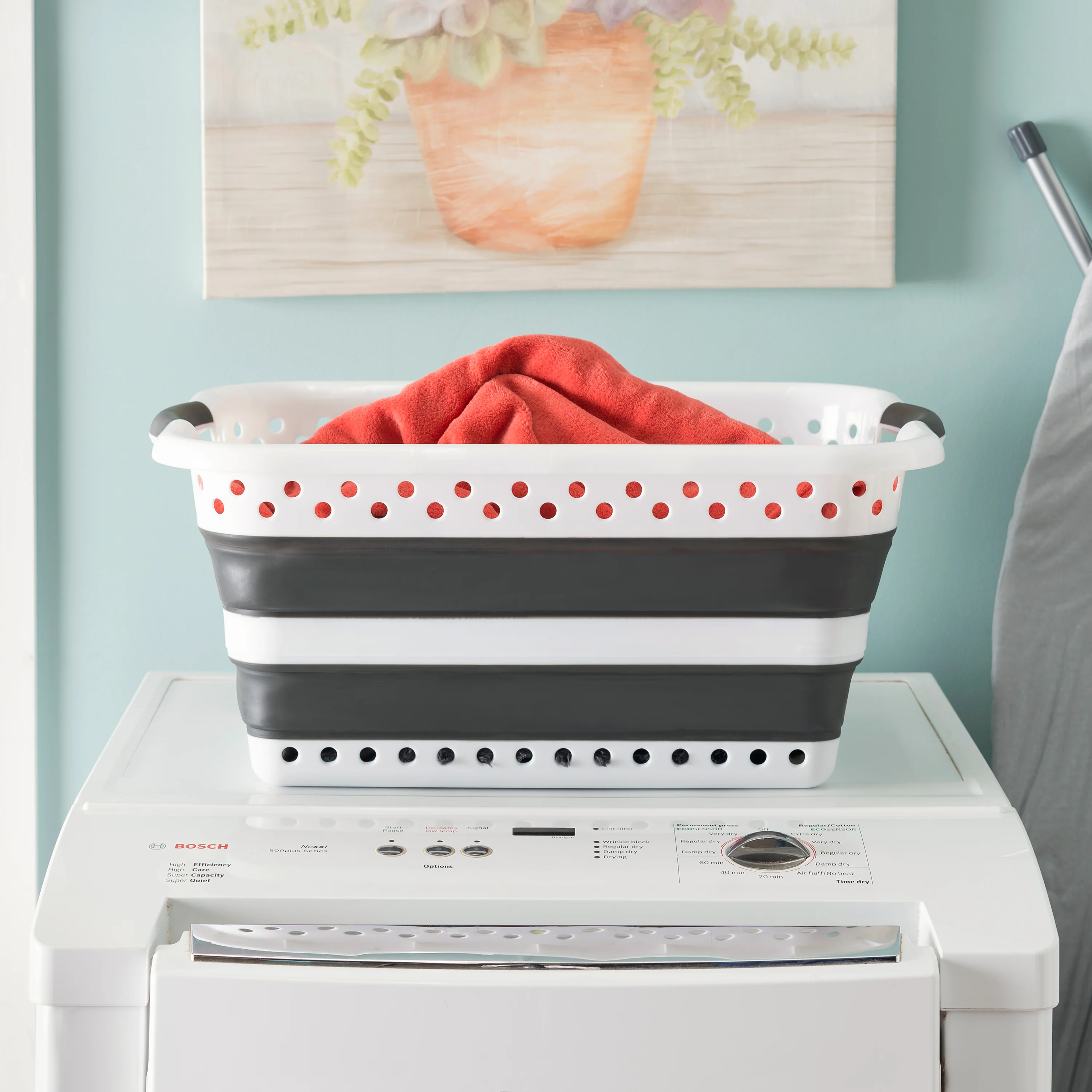 Home Basics Collapsible Laundry Basket, Grey - Image 4