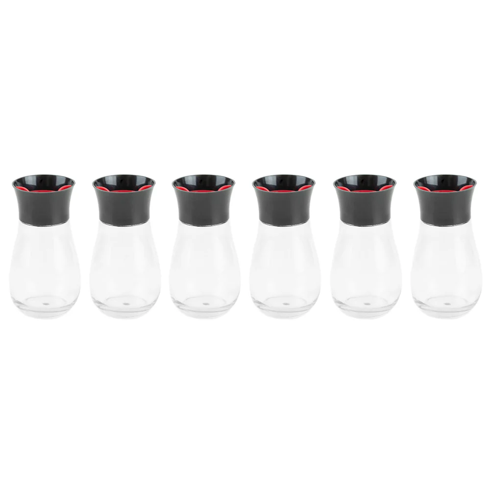 Home Basics Contemporary Gourmet Revolving 6-Jar Spice Rack, Black - Image 2
