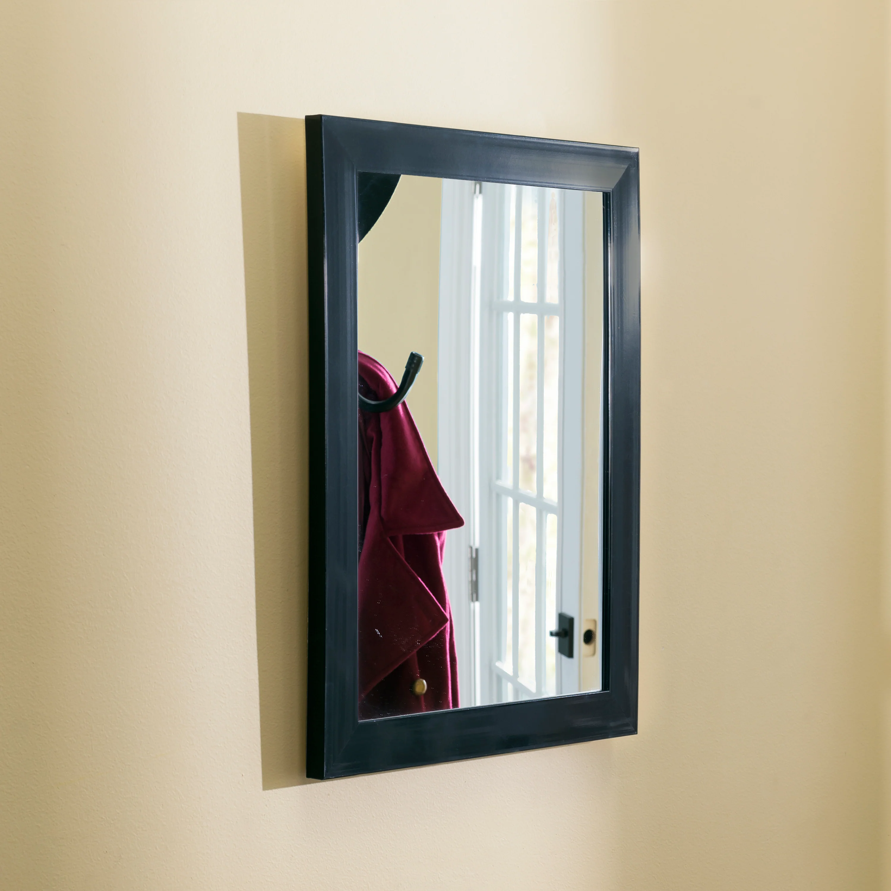 Home Basics Contemporary Rectangle Wall Mirror, Black, 14x18 Inches