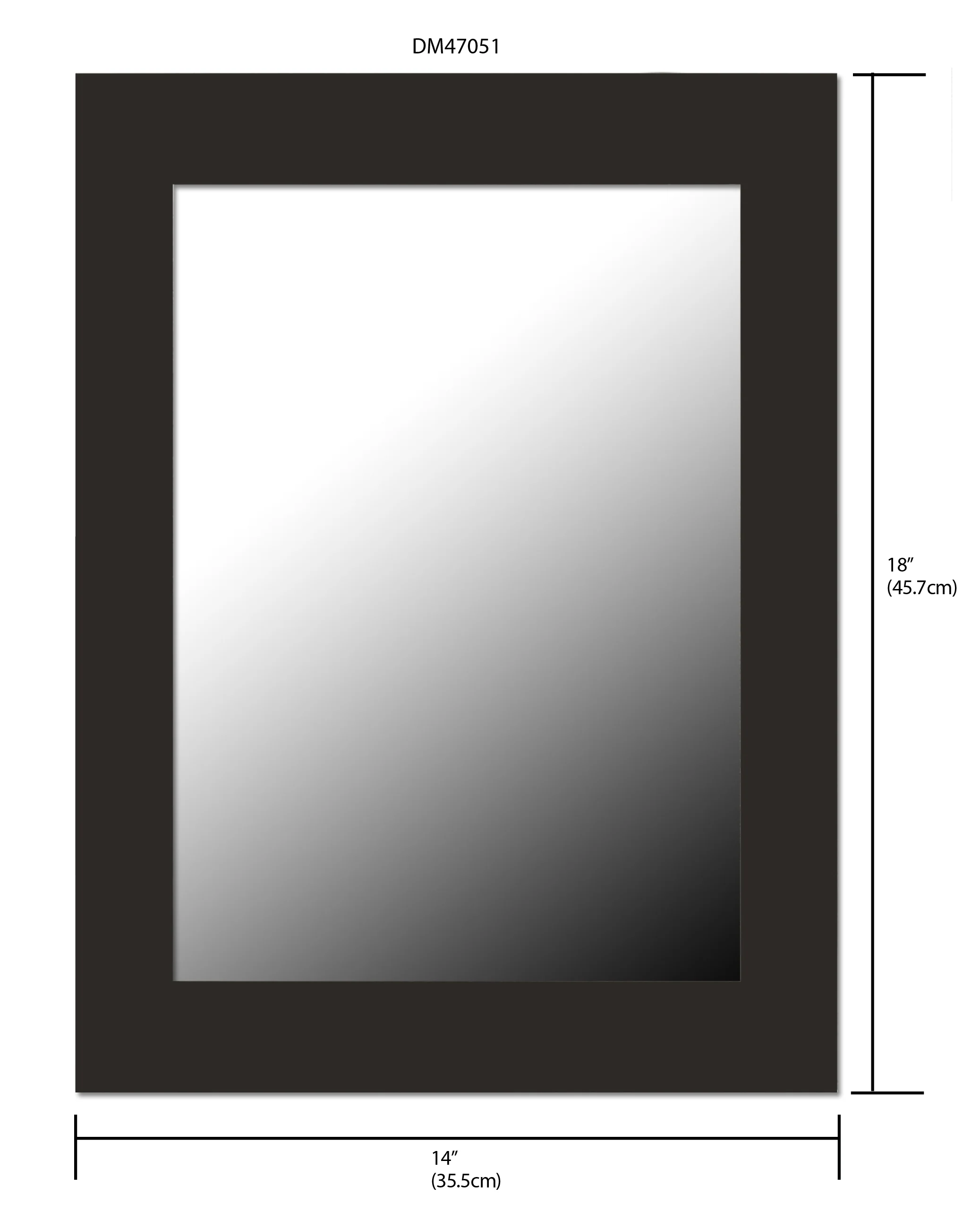 Home Basics Contemporary Rectangle Wall Mirror, Black, 14x18 Inches - Image 2