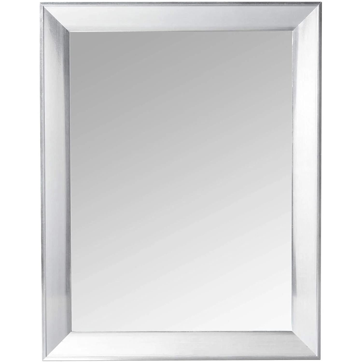 Home Basics Contemporary Rectangle Wall Mirror, Silver, 14x18 Inches