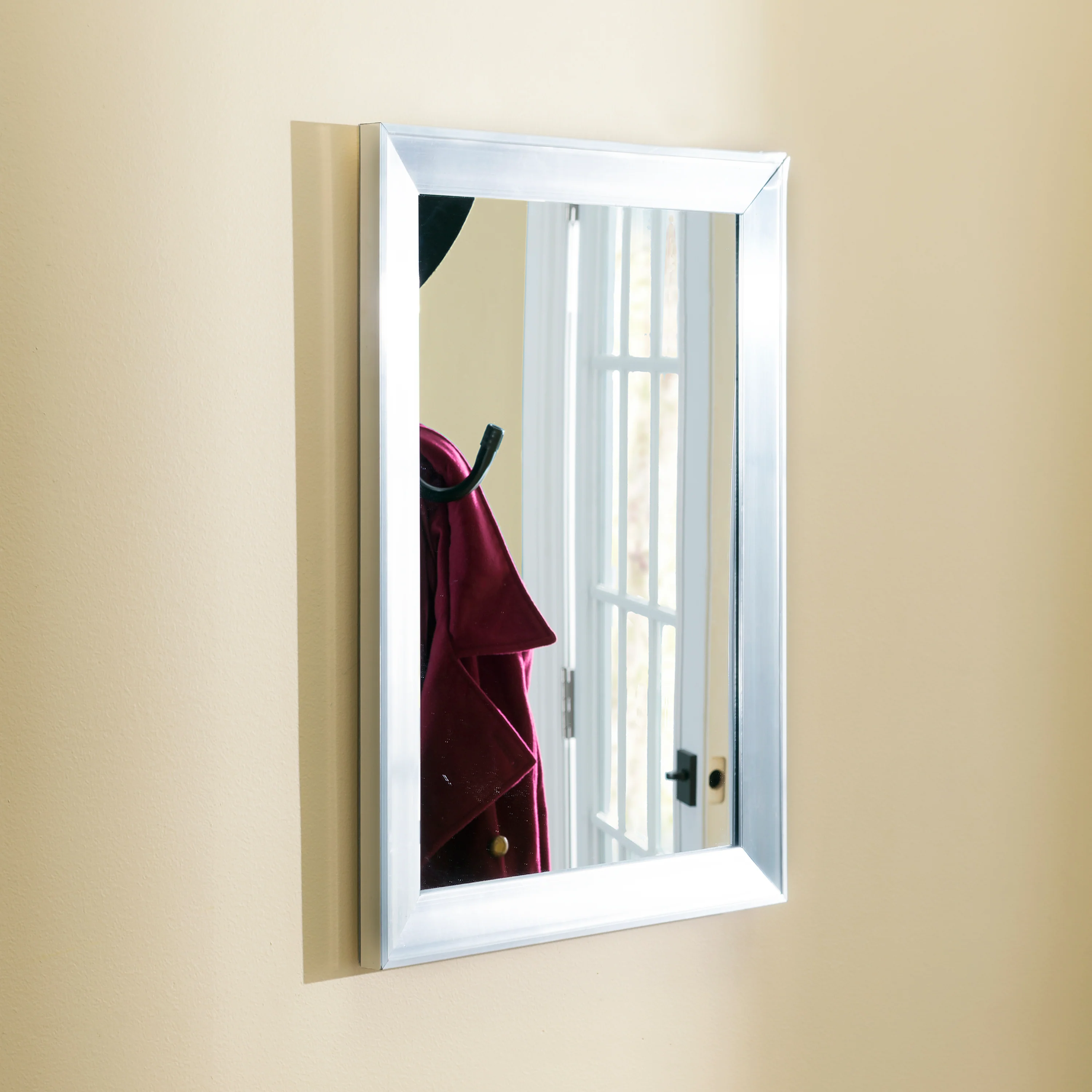 Home Basics Contemporary Rectangle Wall Mirror, Silver, 14x18 Inches - Image 2