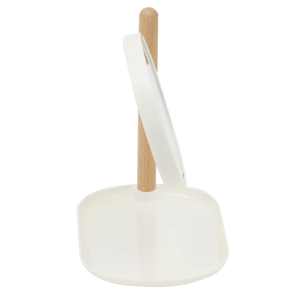 Home Basics Cosmetic Mirror with Tray, (2x Magnification), Ivory - Image 3