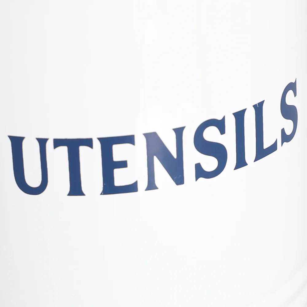 Home Basics Countryside Tin Utensil Holder, White - Image 3