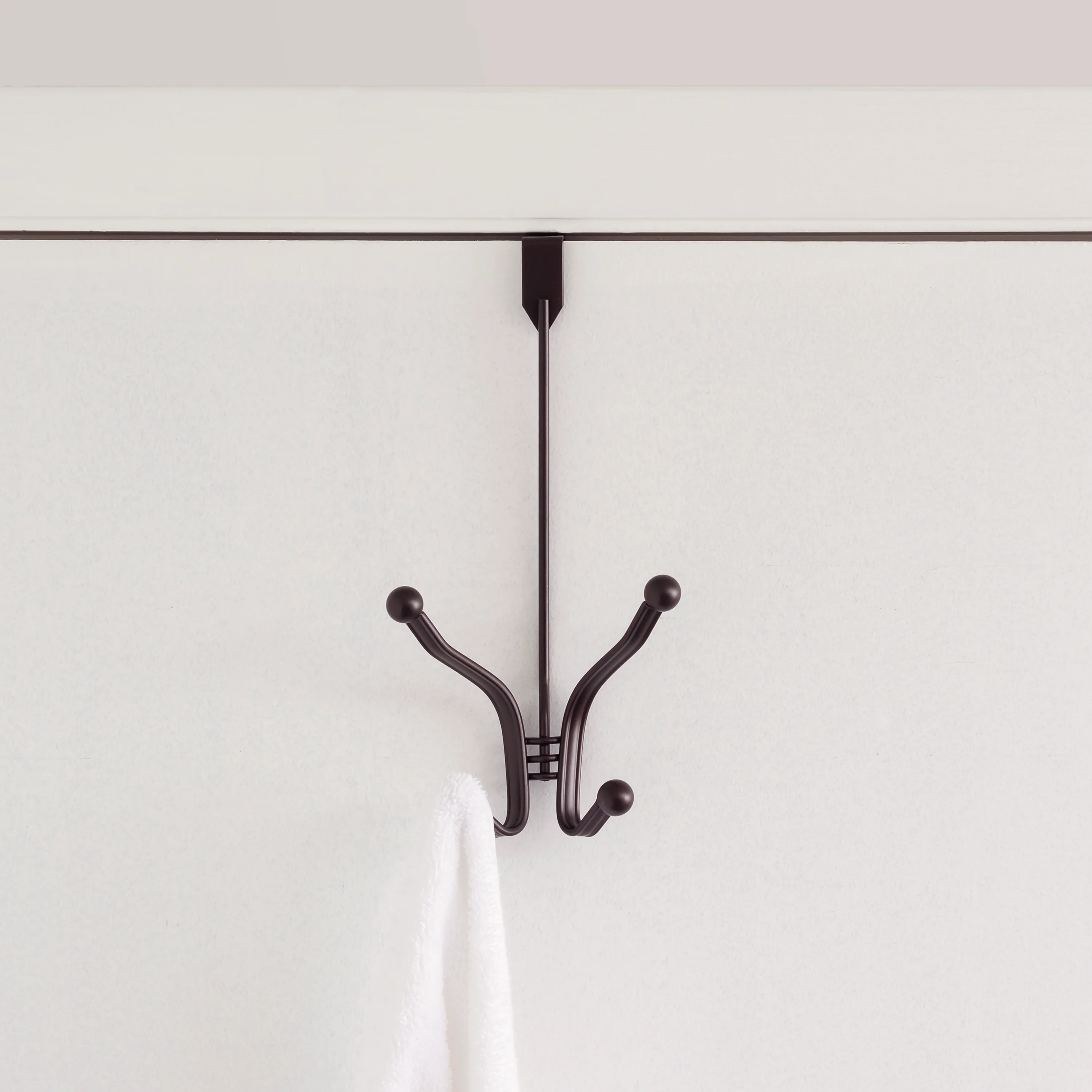 Home Basics Curved Over the Door Double Hanging Hook, Bronze - Image 3
