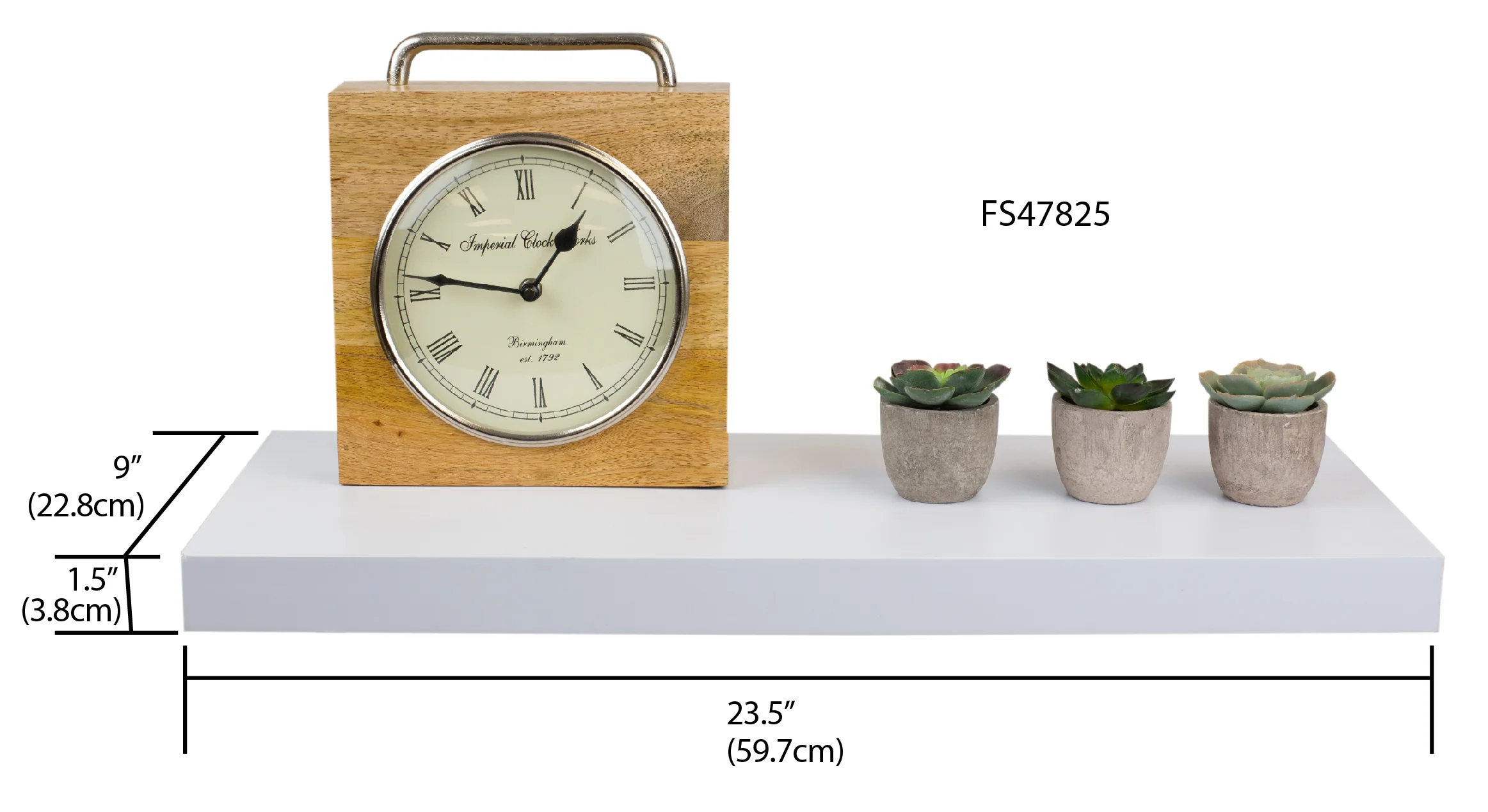 Home Basics Decorative Rectangular Wood Floating Shelf, White, 23.5x9x1.5 Inches - Image 5