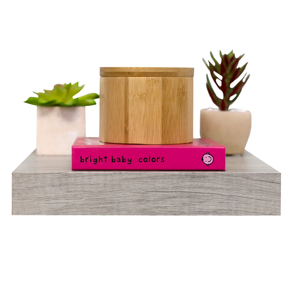 Home Basics Decorative Square Wood Floating Shelf, Gray, 9x9x1.5 Inches - Image 3