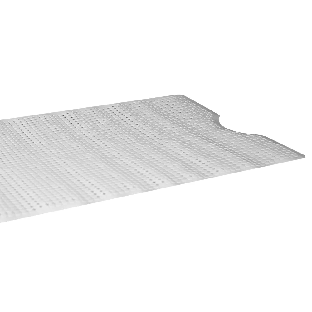 Home Basics Dot U Shape Front Plastic Bath Mat with Suction Cup Backing, White - Image 2