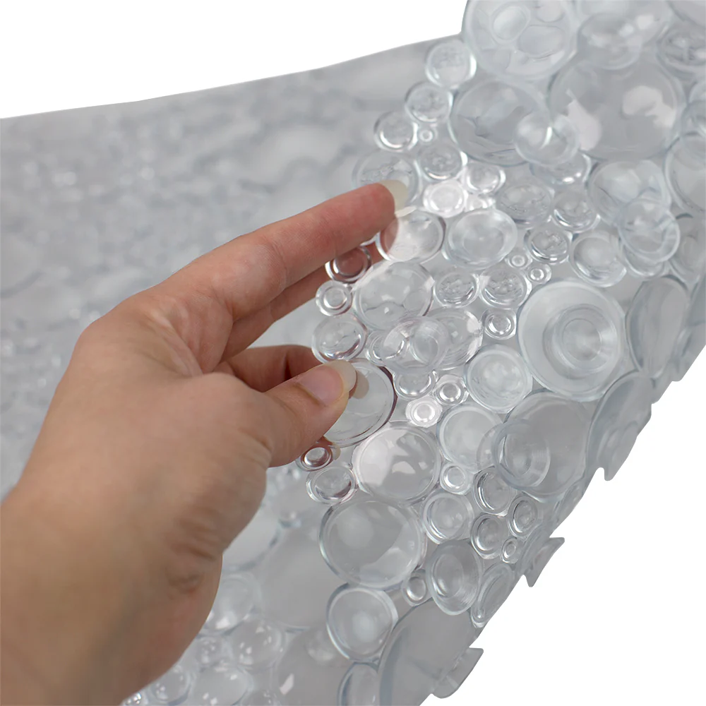 Home Basics Double Bubble Bath Mat, Clear - Image 3